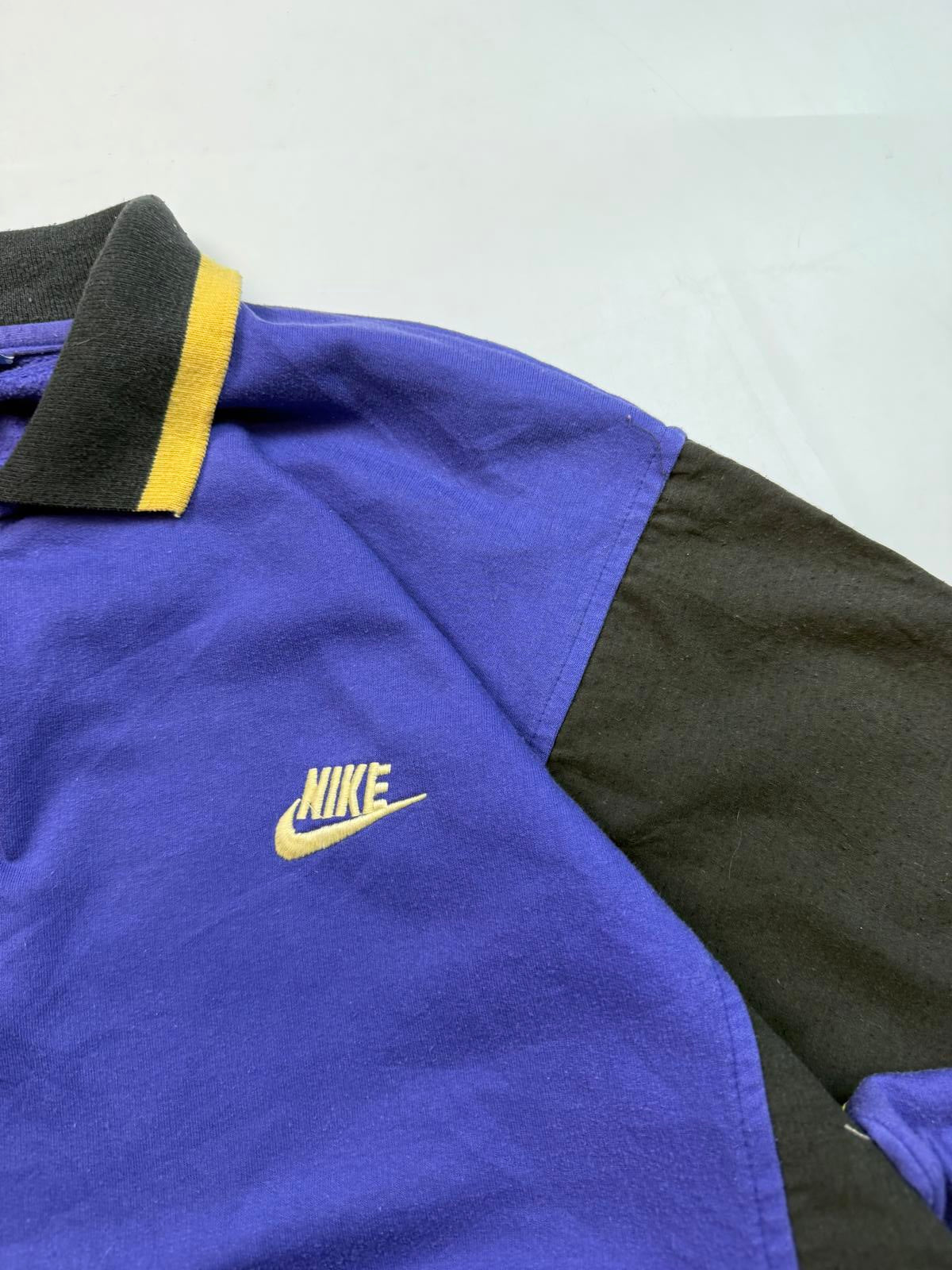 Vintage 80s Nike colour block collared sweatshirt (XL)