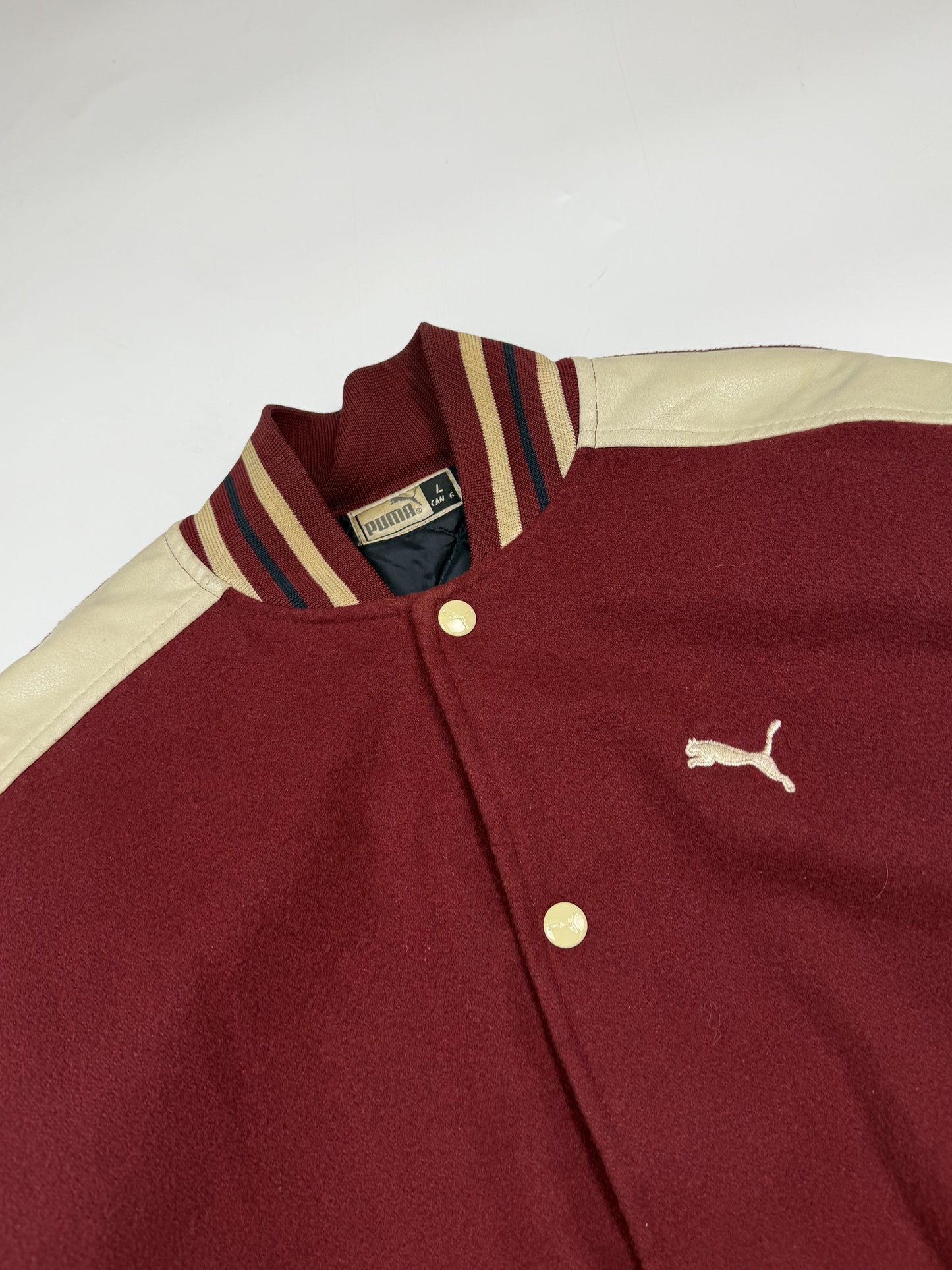 Vintage Puma leather varsity jacket (M)