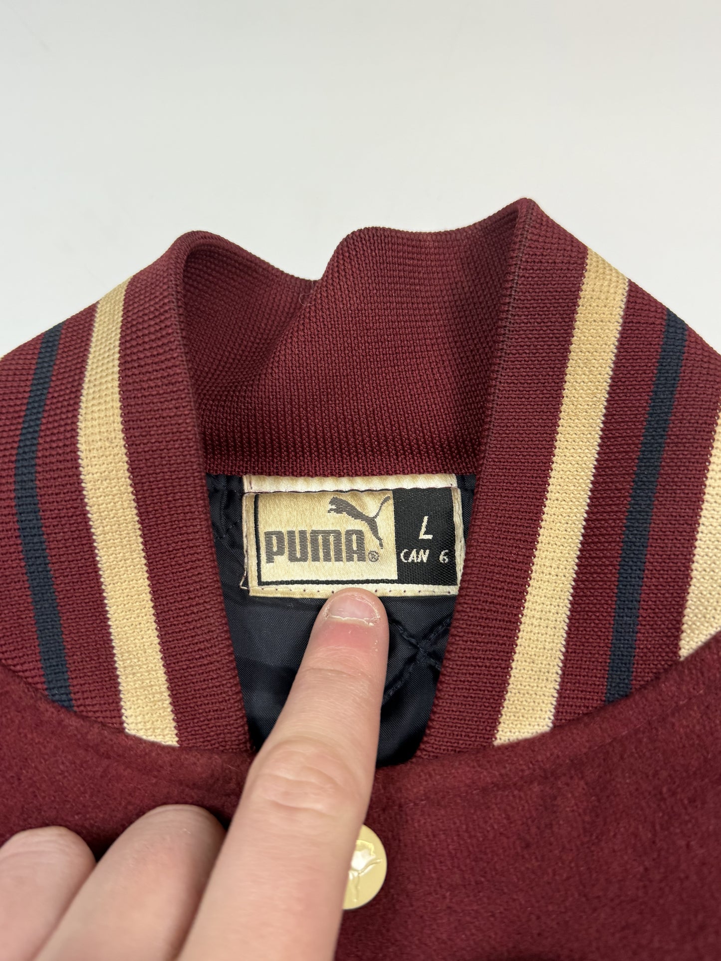 Vintage Puma leather varsity jacket (M)