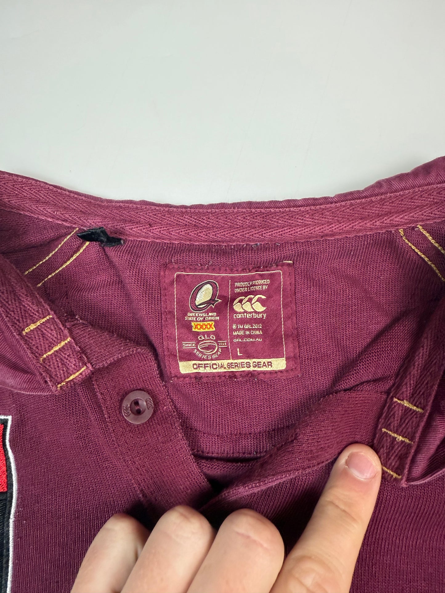 Queensland Maroons state of origin Canterbury rugby league shirt (L)