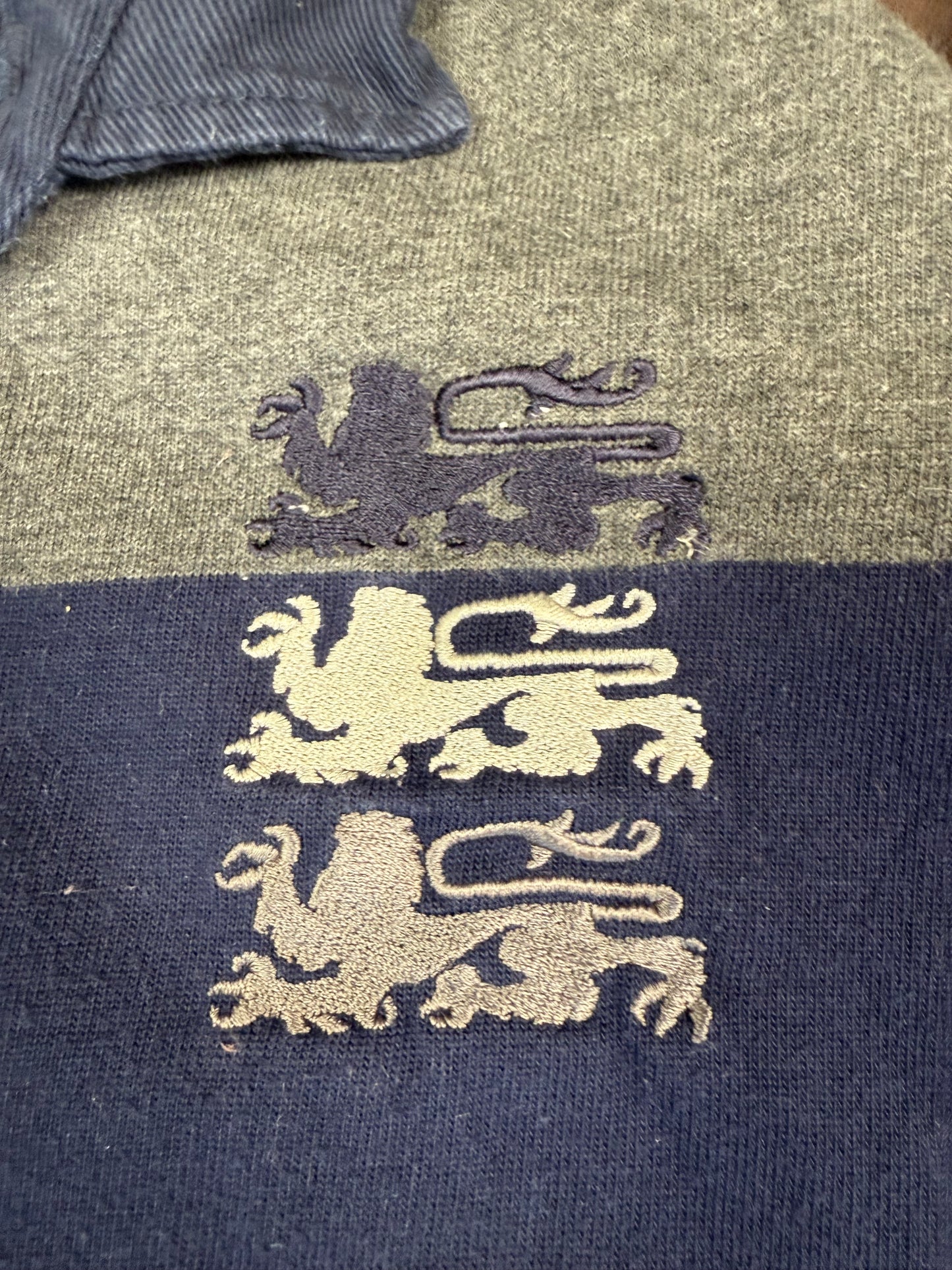 Vintage England Cotton Traders striped rugby polo (XXL)