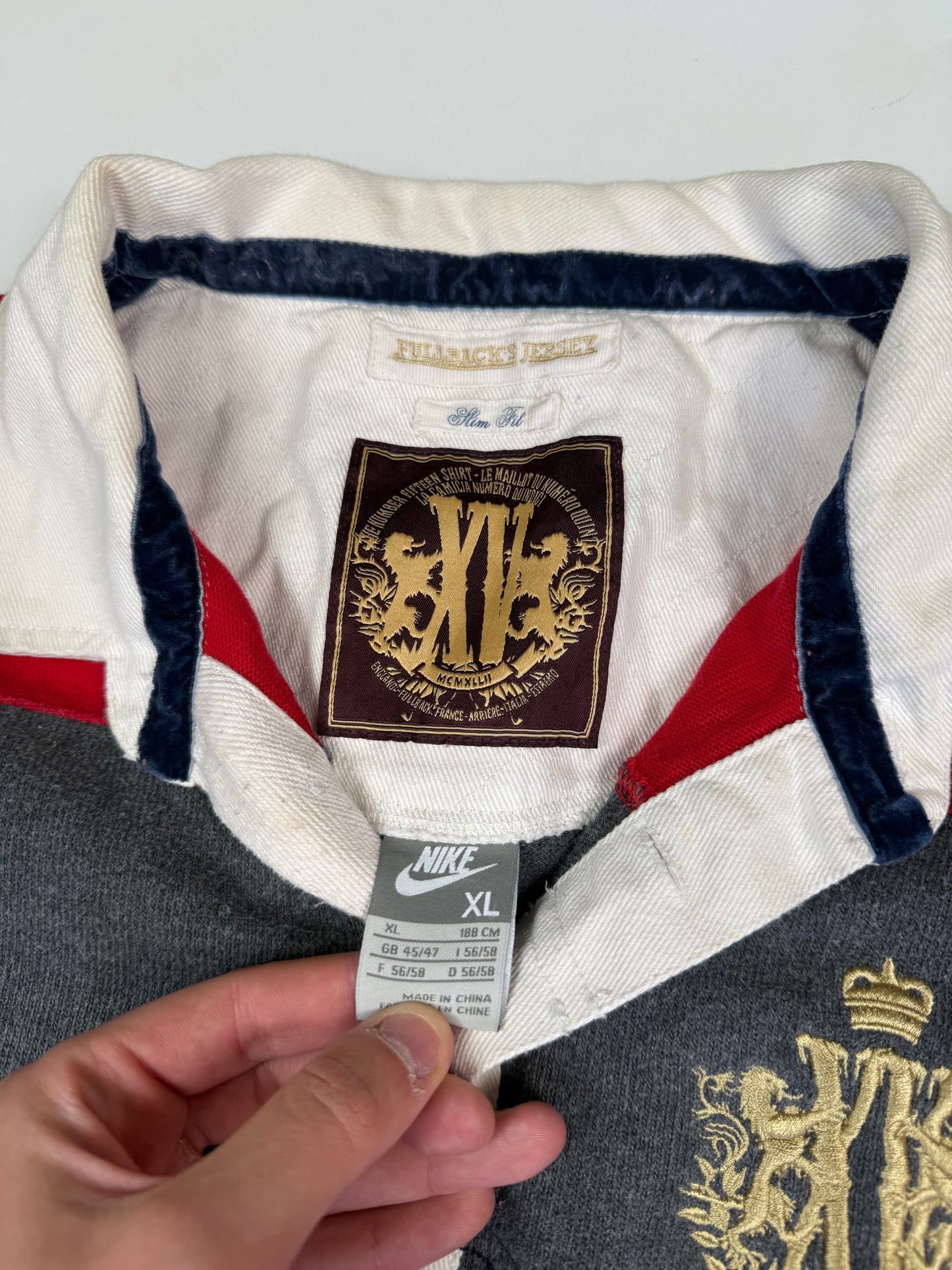 Vintage Nike striped rugby polo shirt (XL)