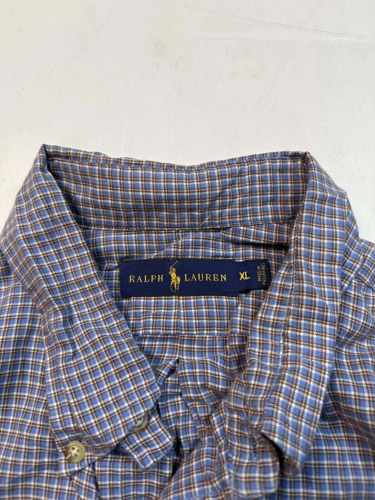 Polo Ralph Lauren checkered grandad button up shirt (XL)