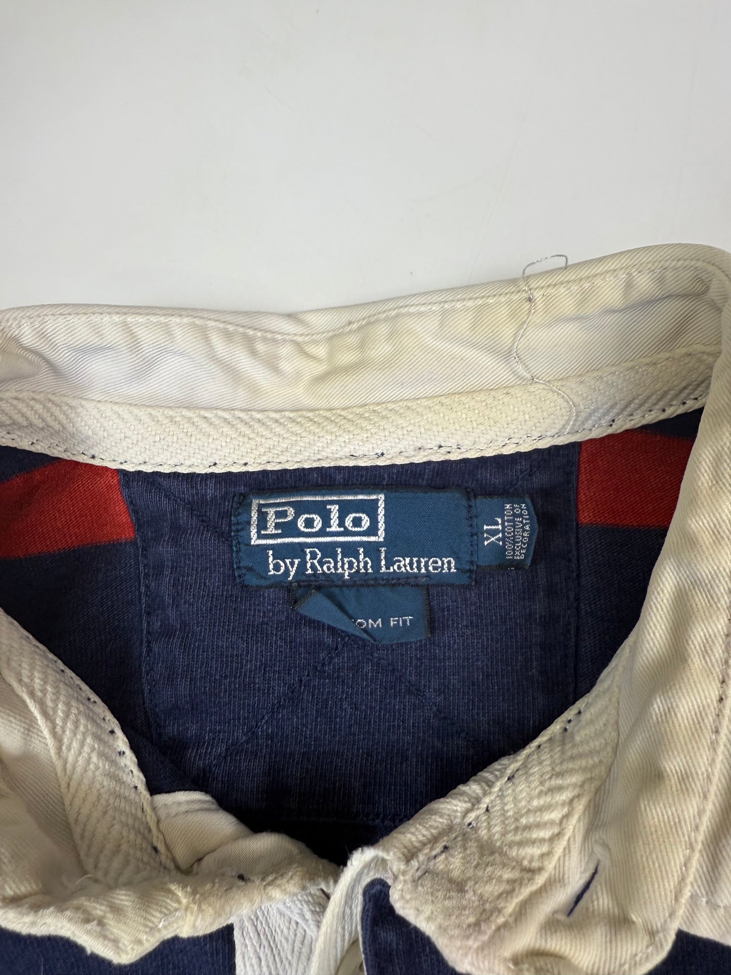 Vintage 90s Polo Ralph Lauren striped rugby polo (XL)