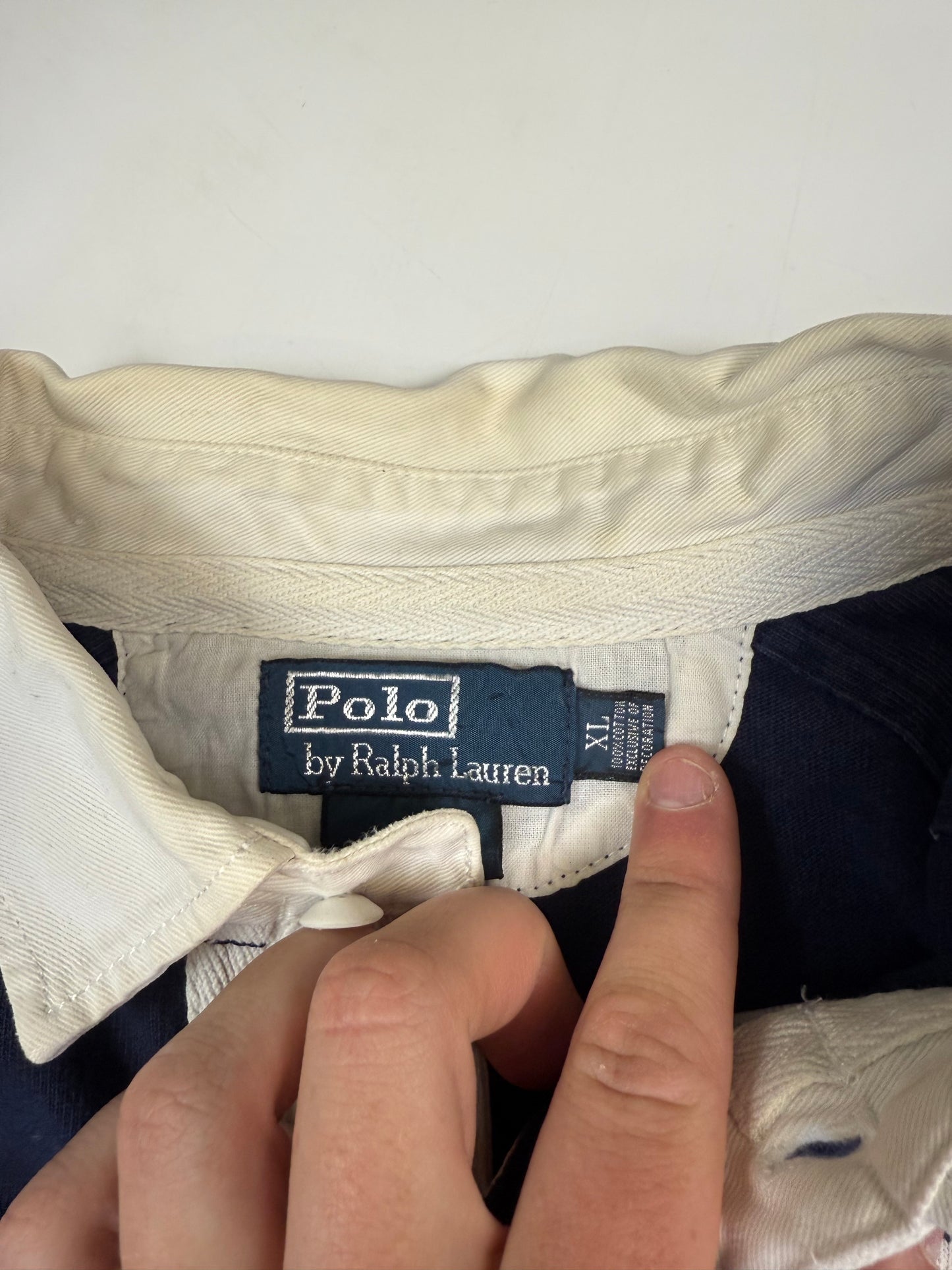 Vintage 90s Polo Ralph Lauren striped rugby polo (XL)