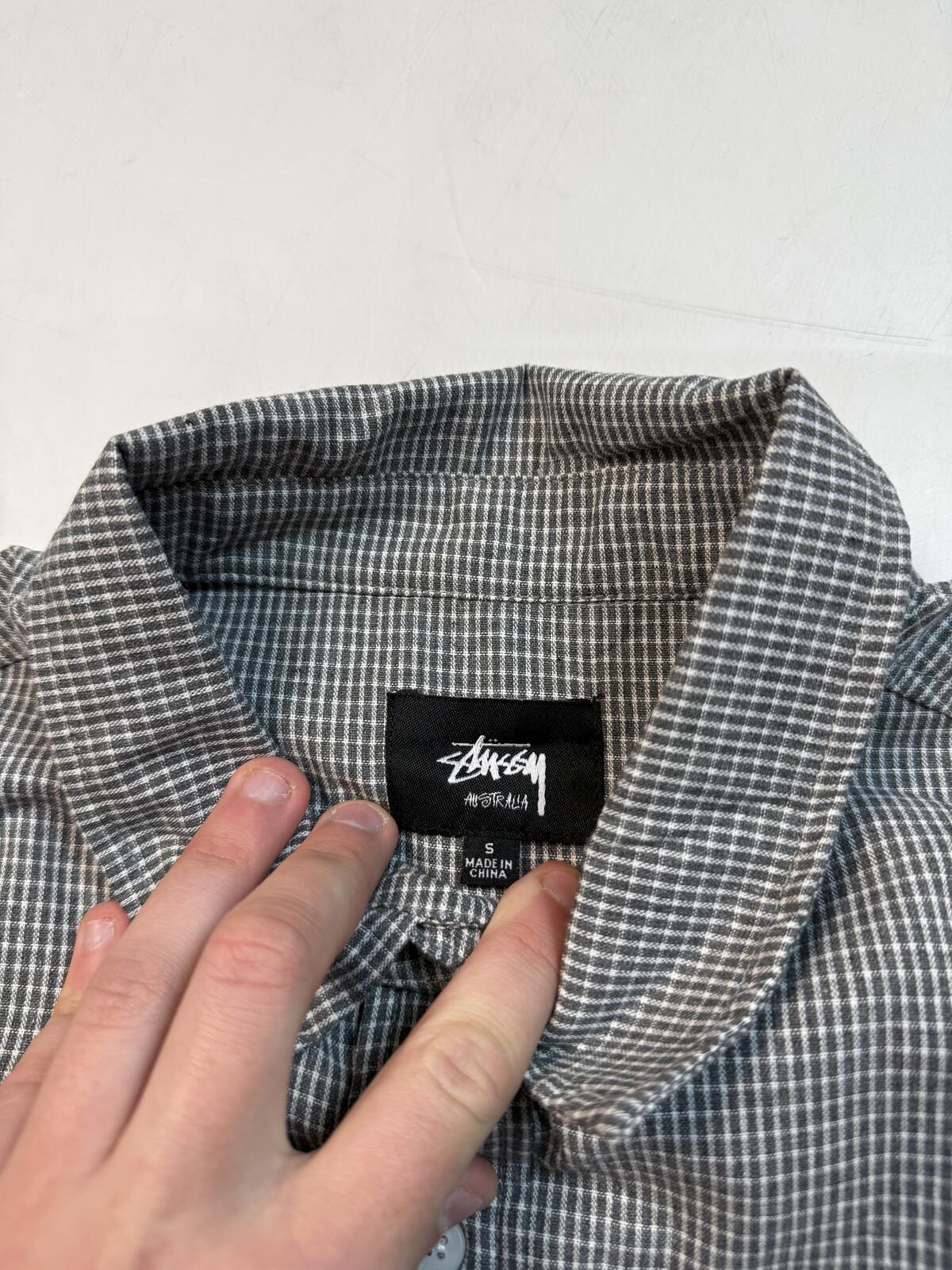 Stussy checkered button up shirt (S)