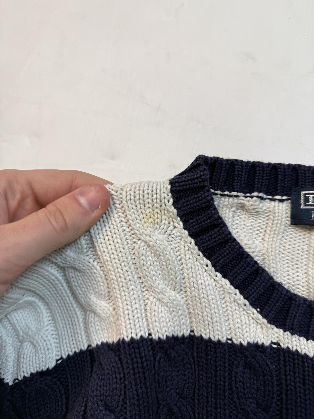 Vintage Polo Ralph Lauren striped cable knit sweater (L)