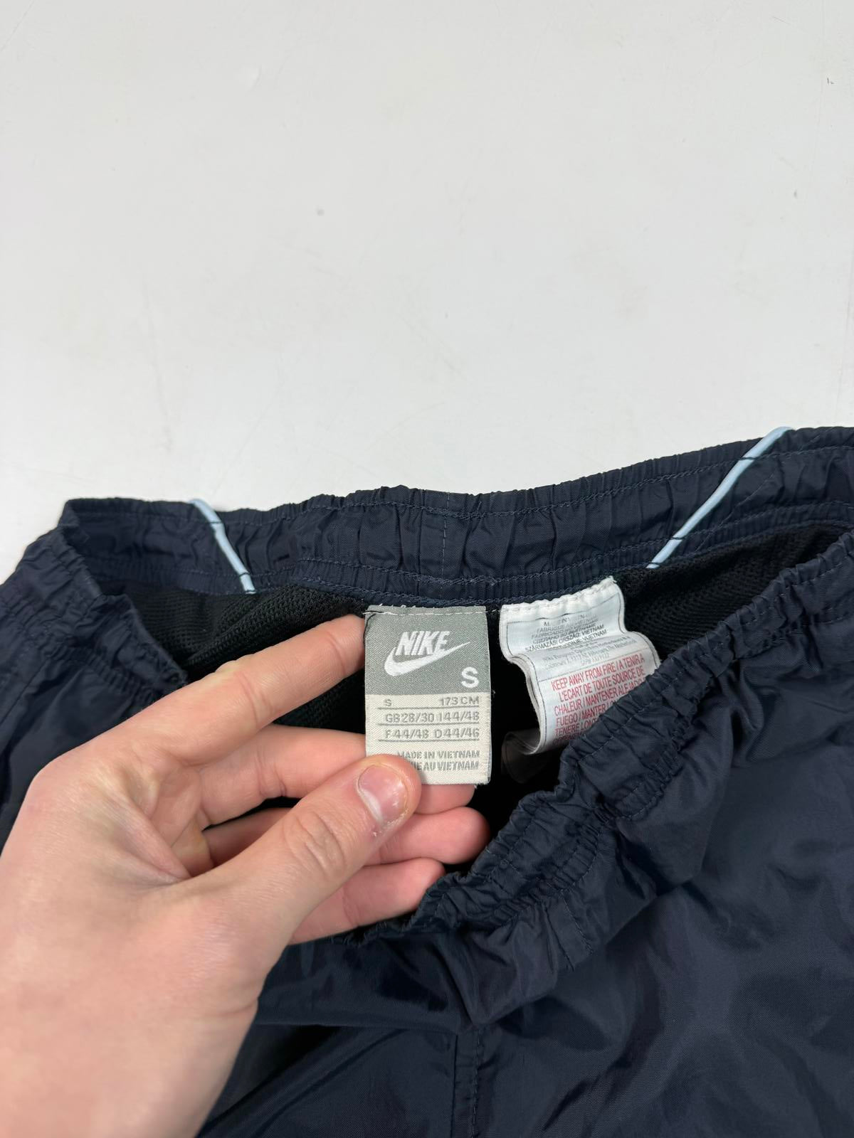 Vintage Nike side stripe baggy track pants (S)