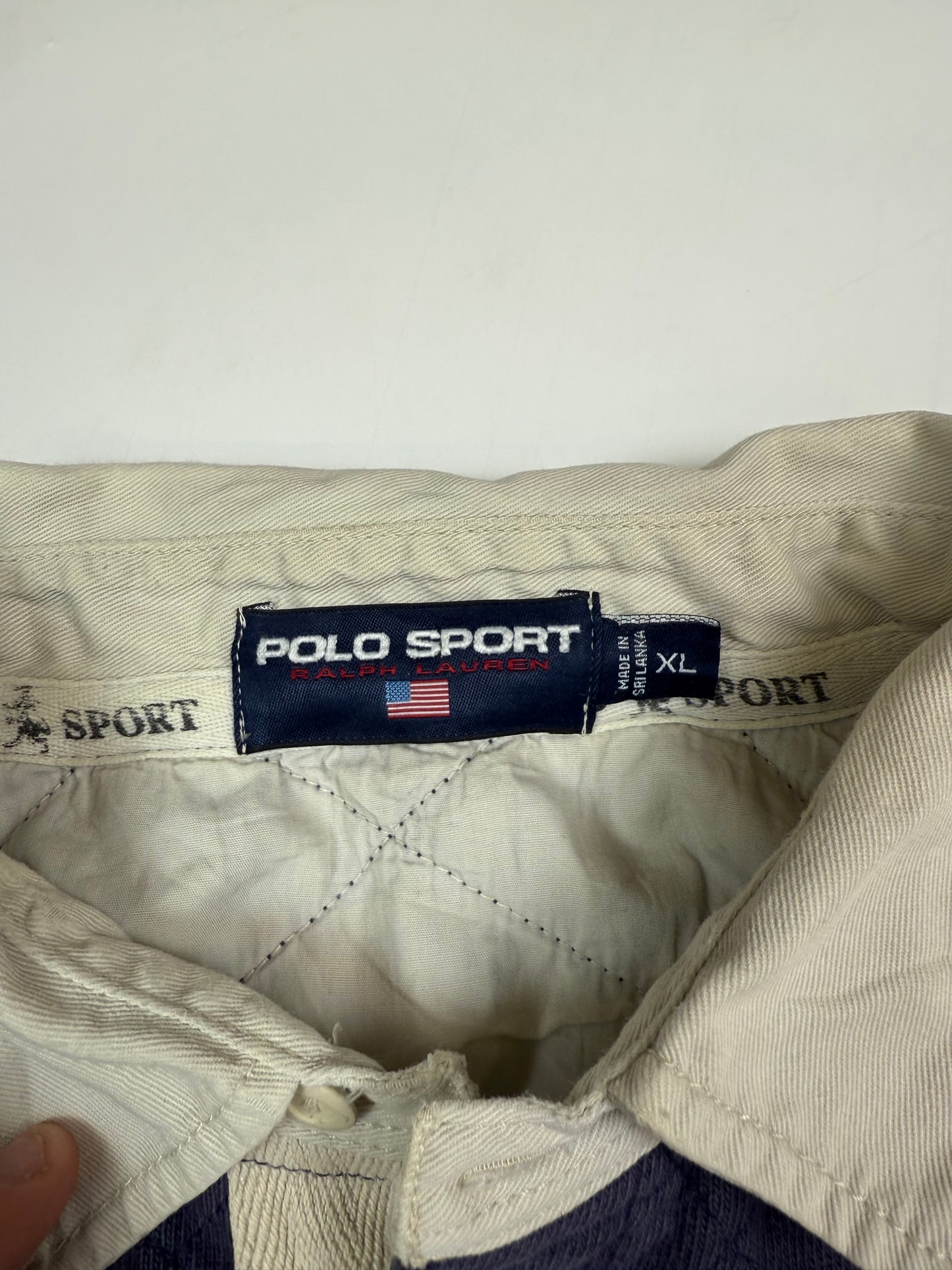 Vintage 90s Ralph Lauren Polo sport striped rugby polo (XL)