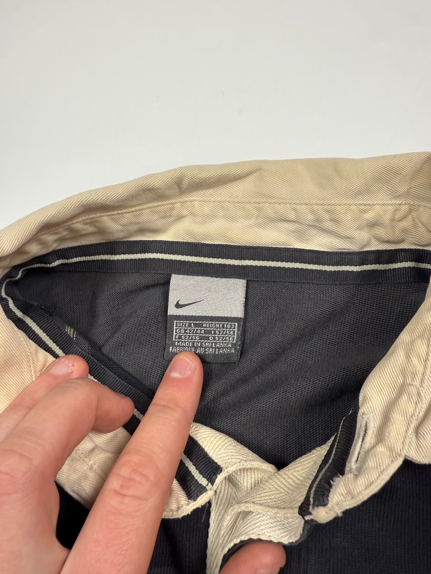 Vintage Nike striped rugby polo shirt (L)