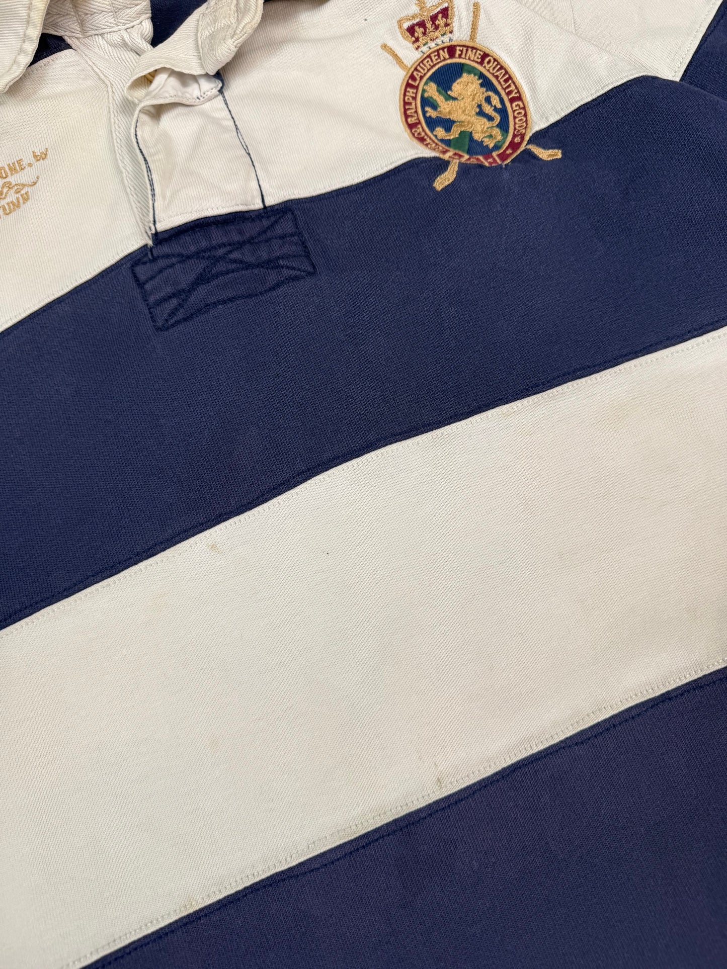Vintage Polo Ralph Lauren golf club striped rugby polo shirt (XL)