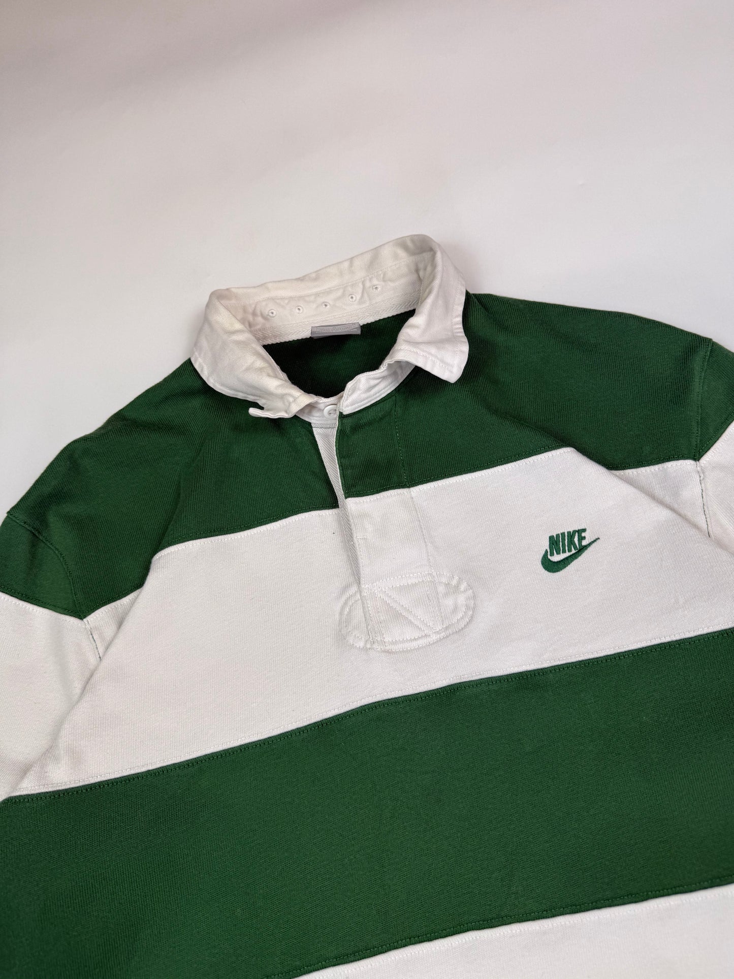 Vintage Nike striped rugby polo shirt (L)