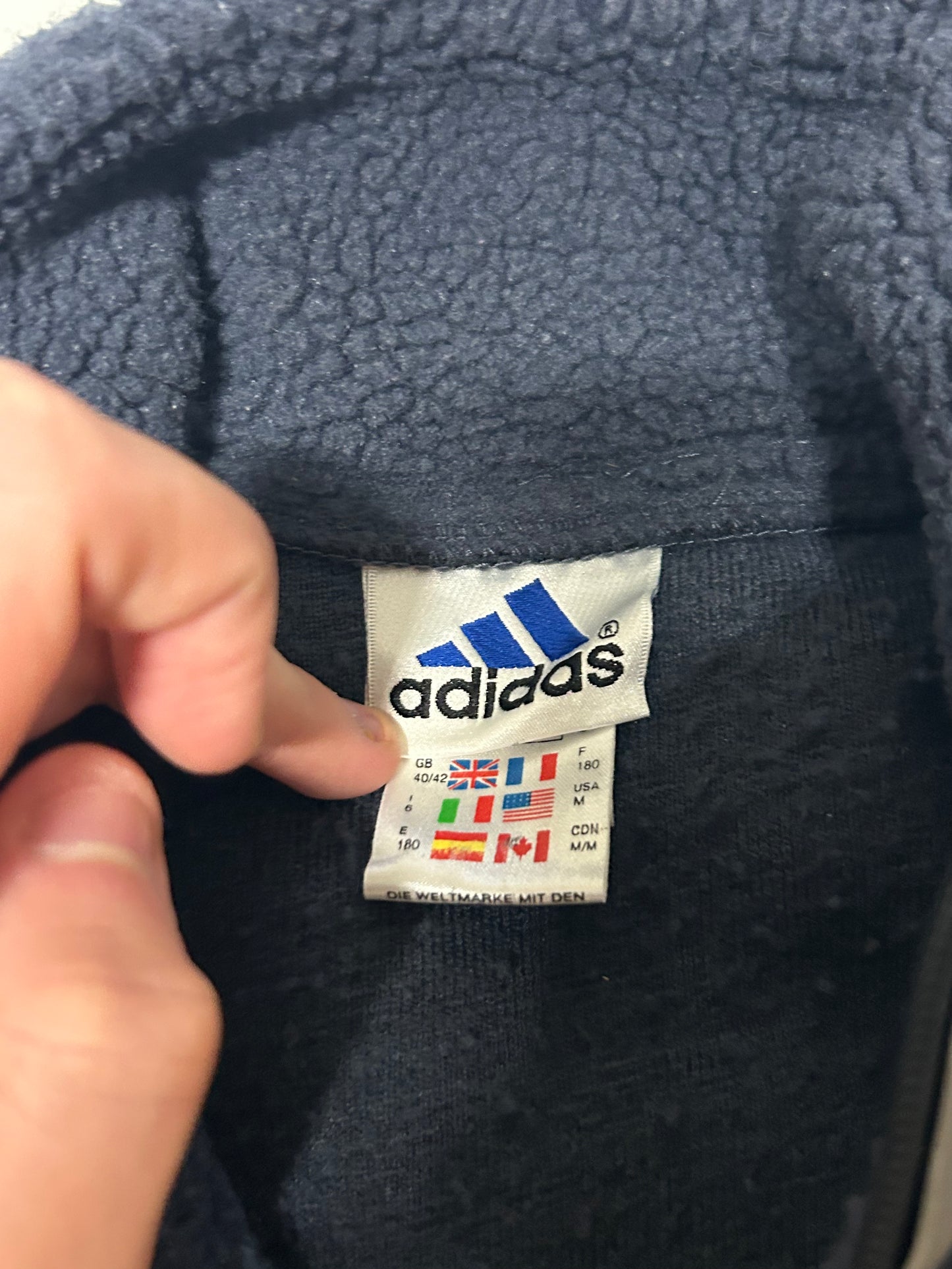 Vintage Adidas quarter zip sherpa fleece (M)