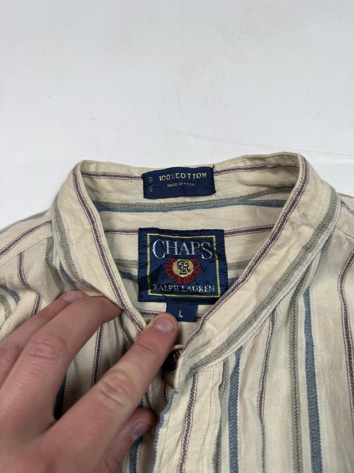 Vintage 90s Chaps Ralph Lauren striped button up shirt (L)