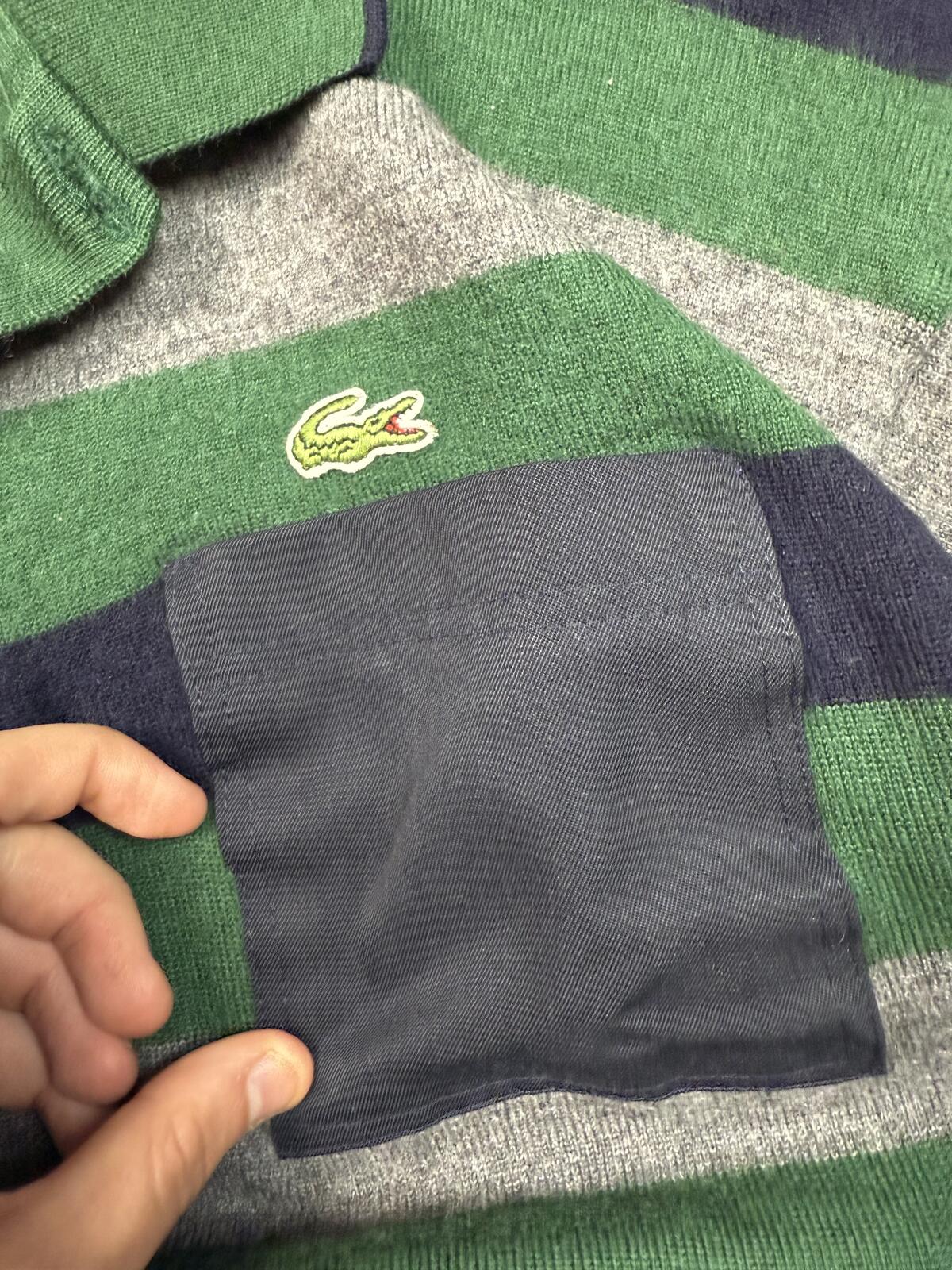 Vintage 90s Lacoste striped collared wool knit sweater (XS)