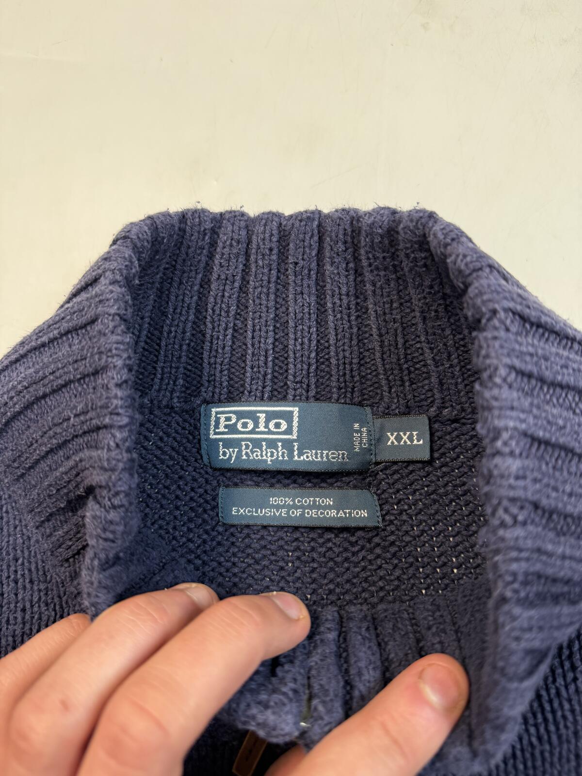 Vintage Polo Ralph Lauren quarter zip knit sweater (XXL)