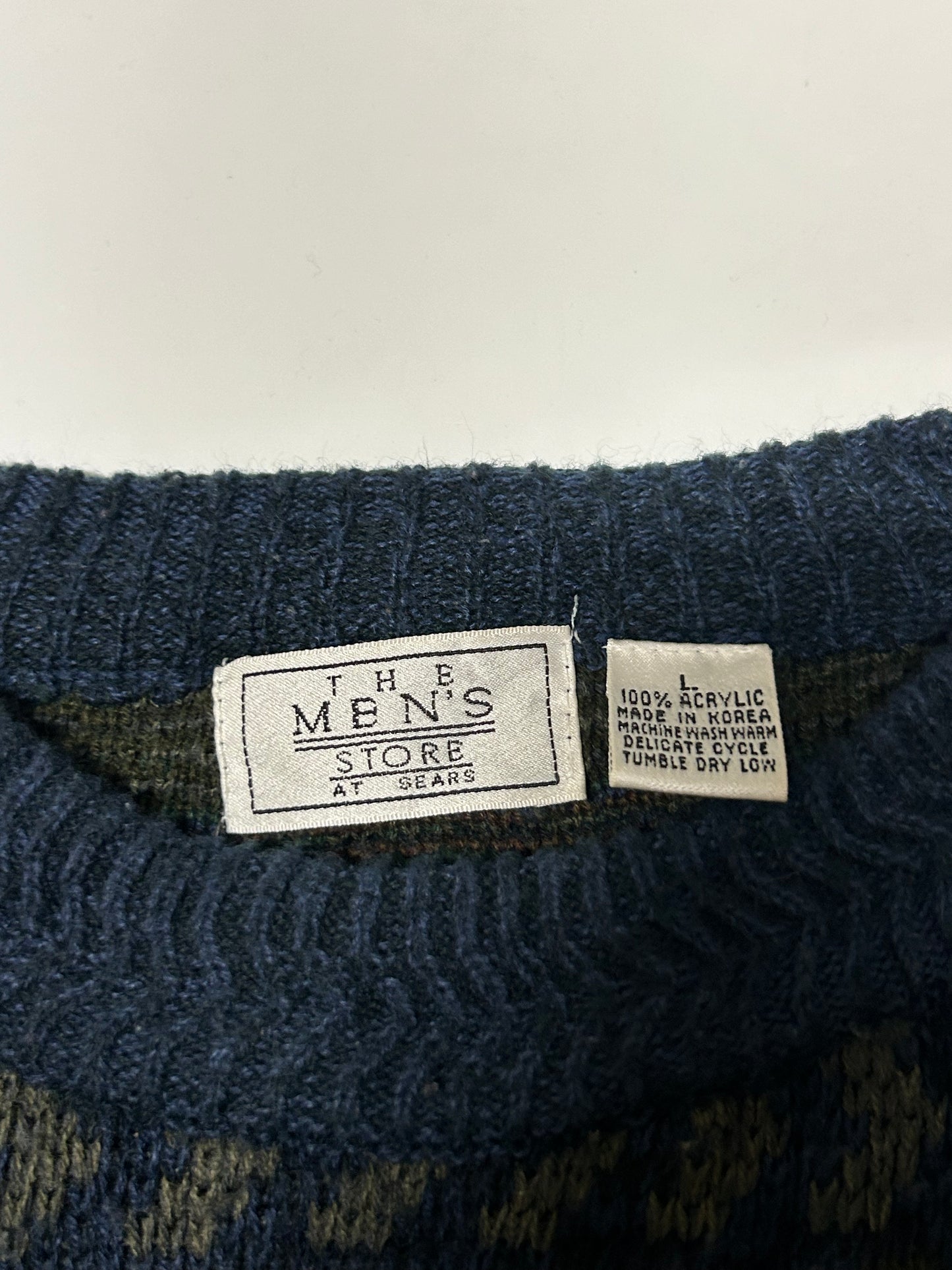 Vintage Abstract grandad knit sweater (L)