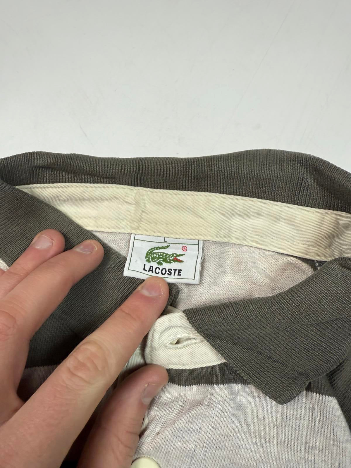 Vintage Lacoste striped rugby polo shirt (L)
