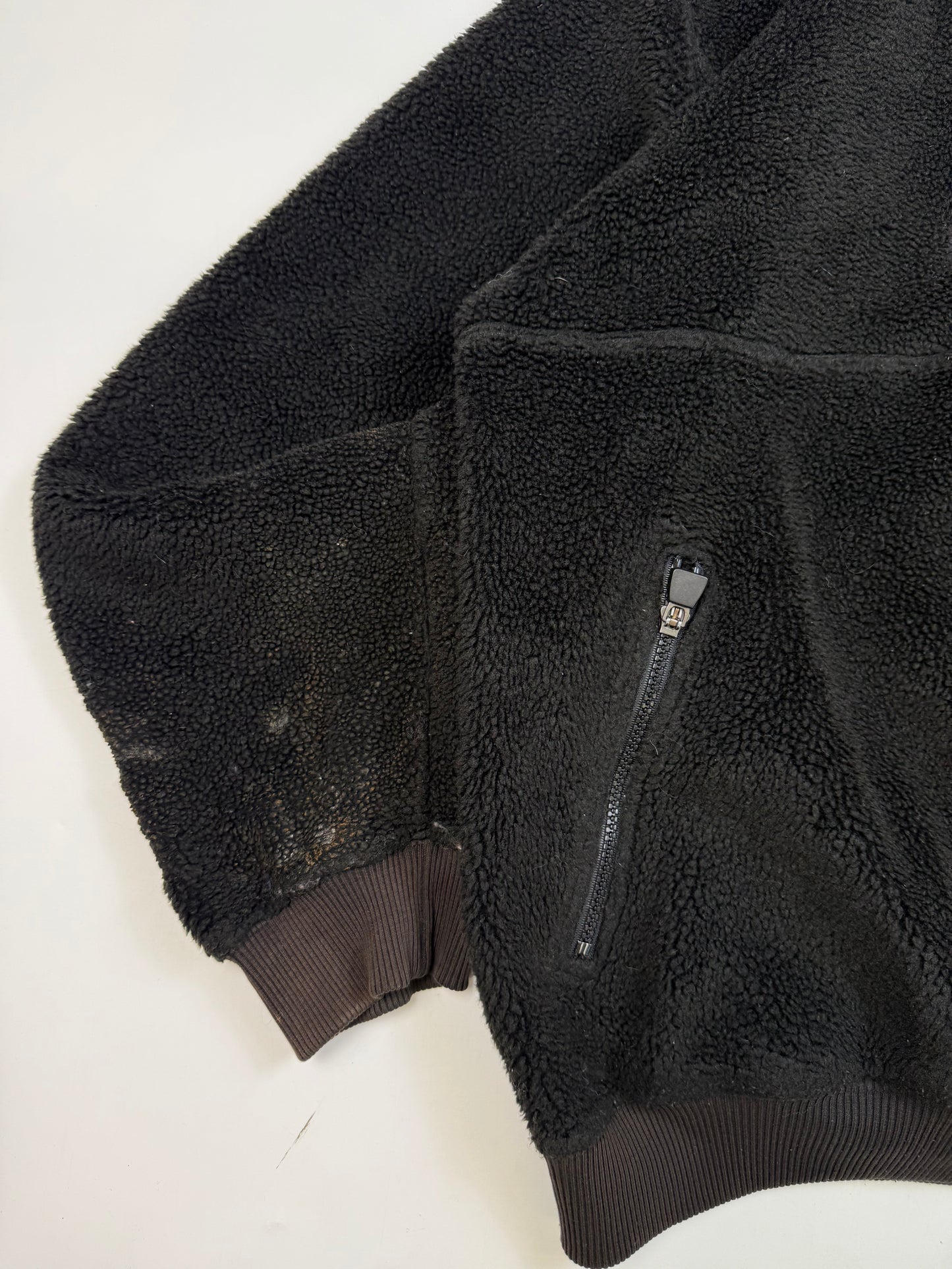 Vintage 90s Adidas centre logo sherpa fleece hoodie (XL)