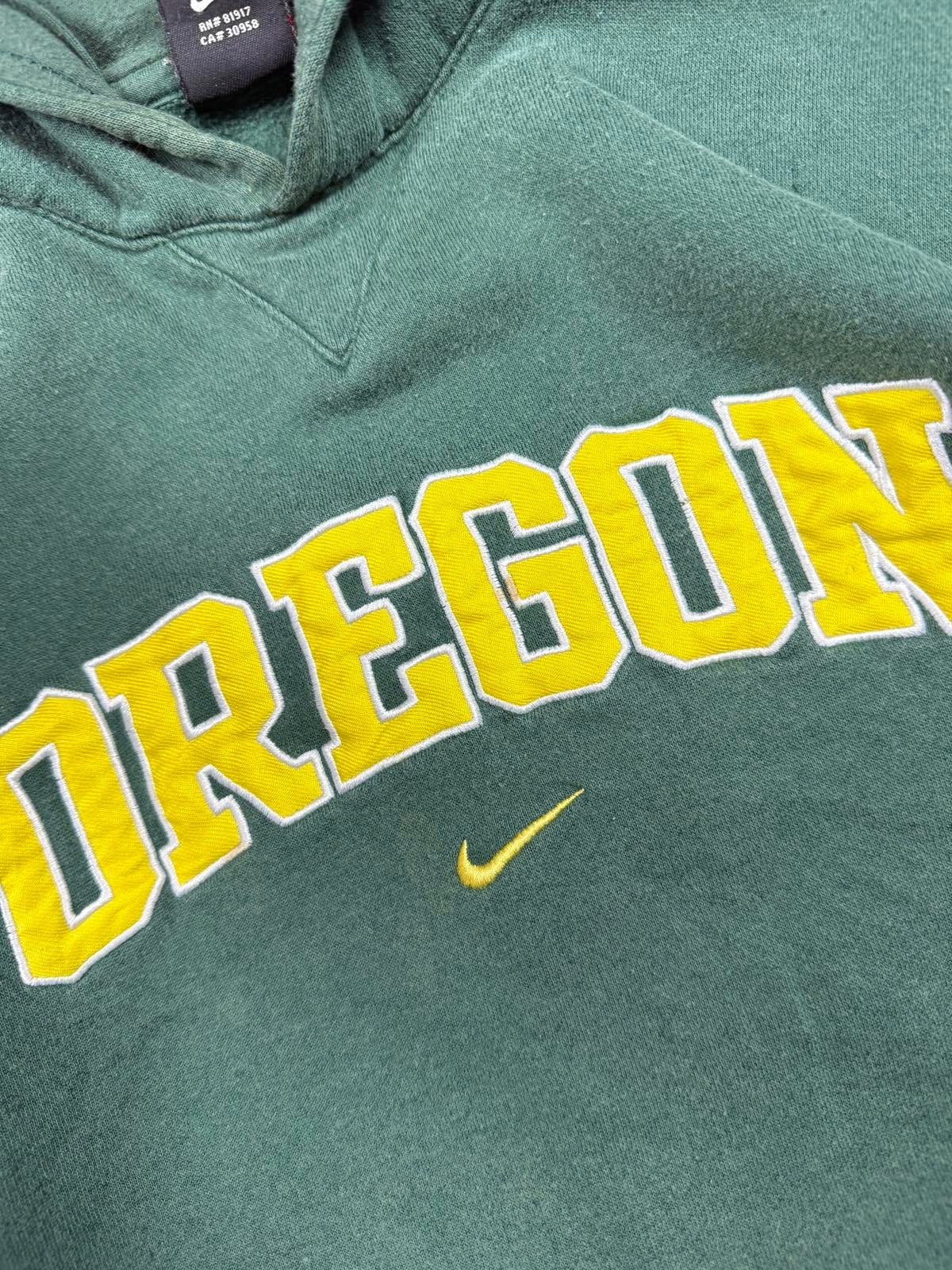 Vintage 90s Nike Oregon centre swoosh hoodie (XS)