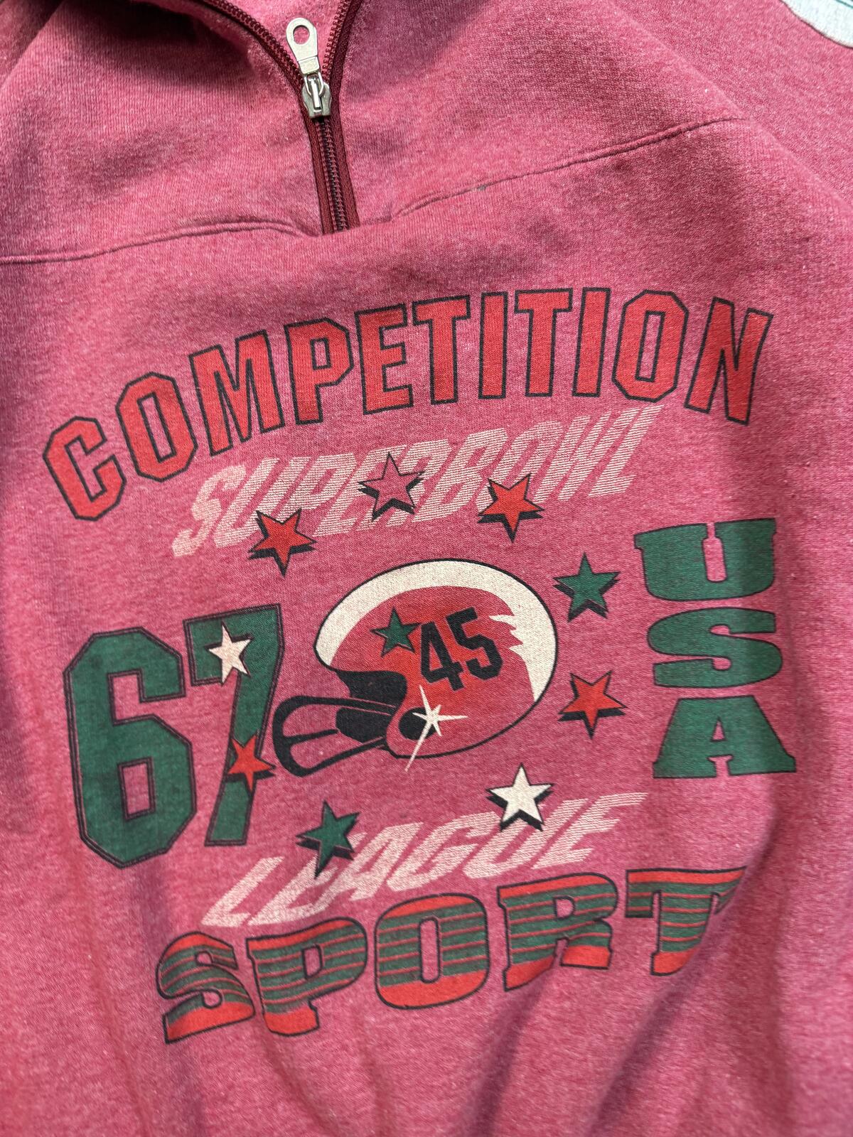 Vintage 90s graphic quarter zip sweatshirt (L)