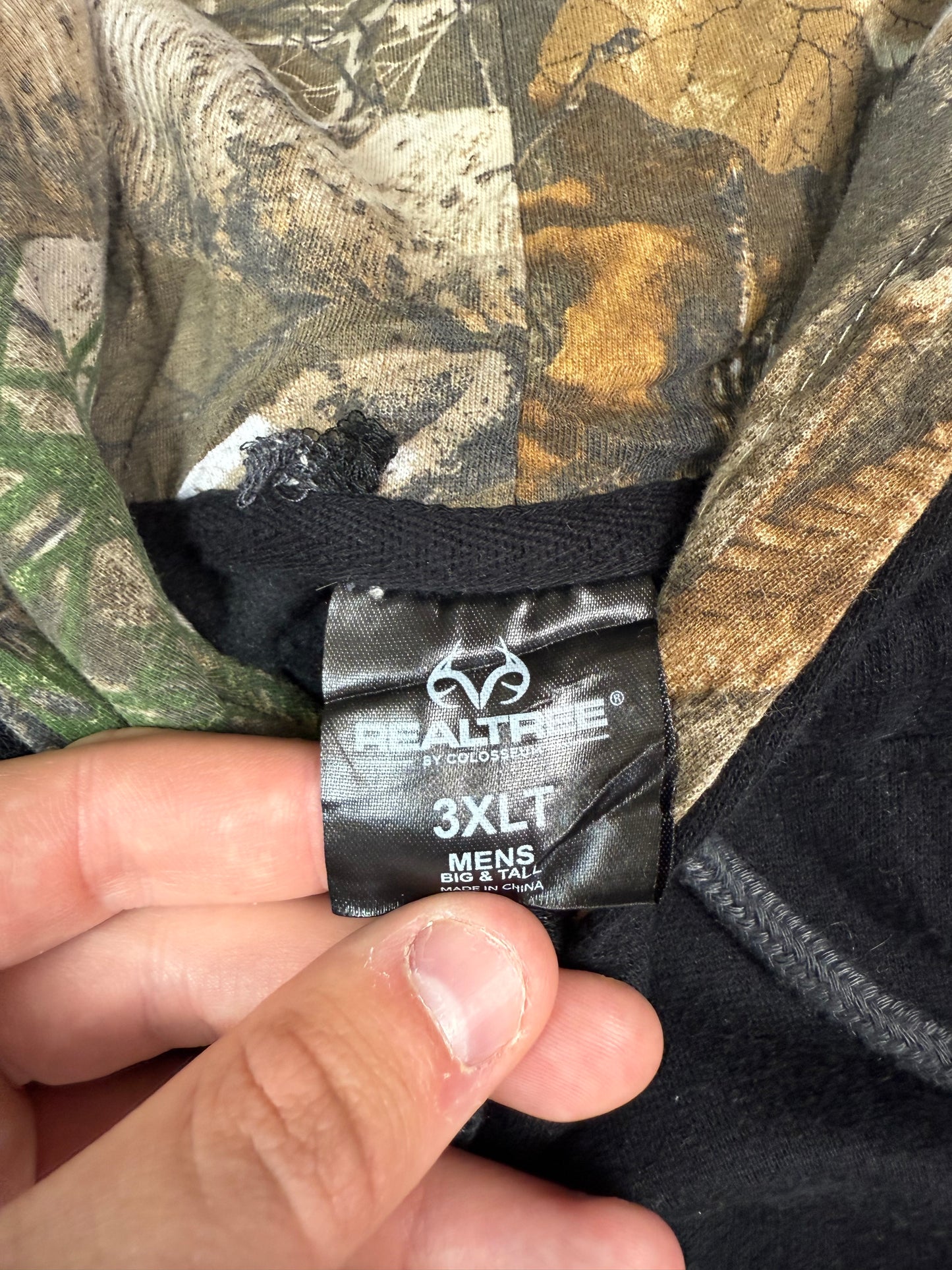 Vintage 90s Real tree camo spell out hoodie (3XL)