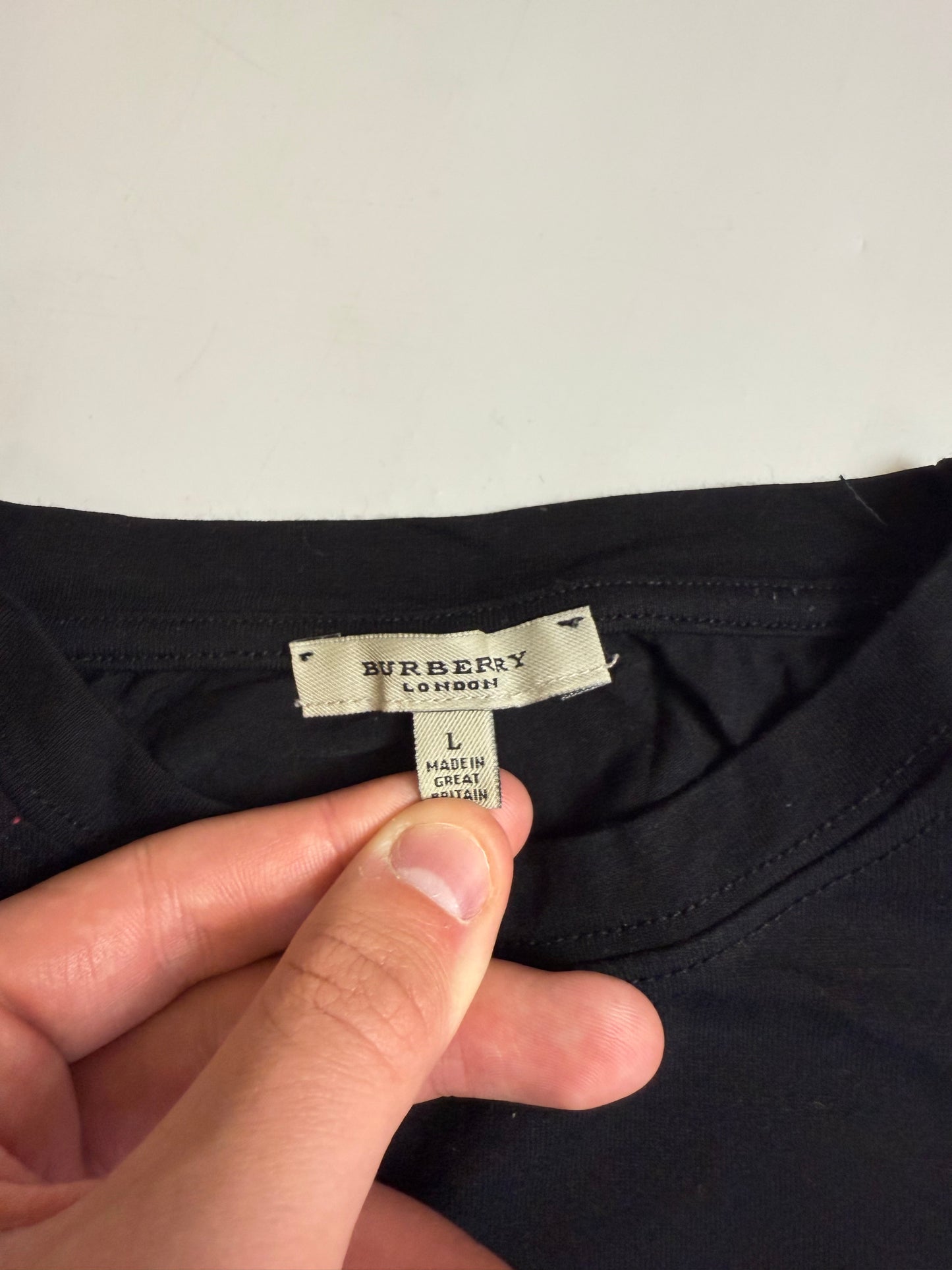 Burberry centre logo long sleeve tee (L)