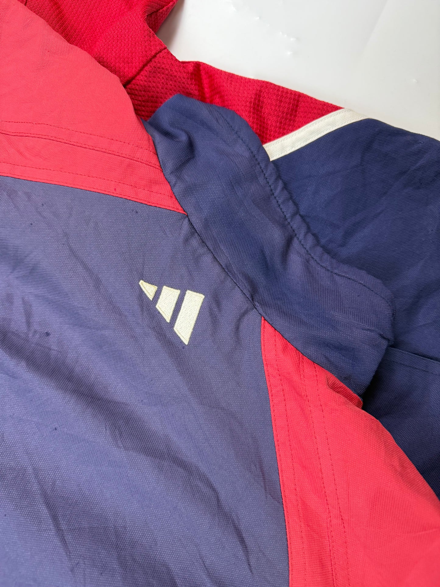 Vintage 90s Adidas colour block track jacket (L)