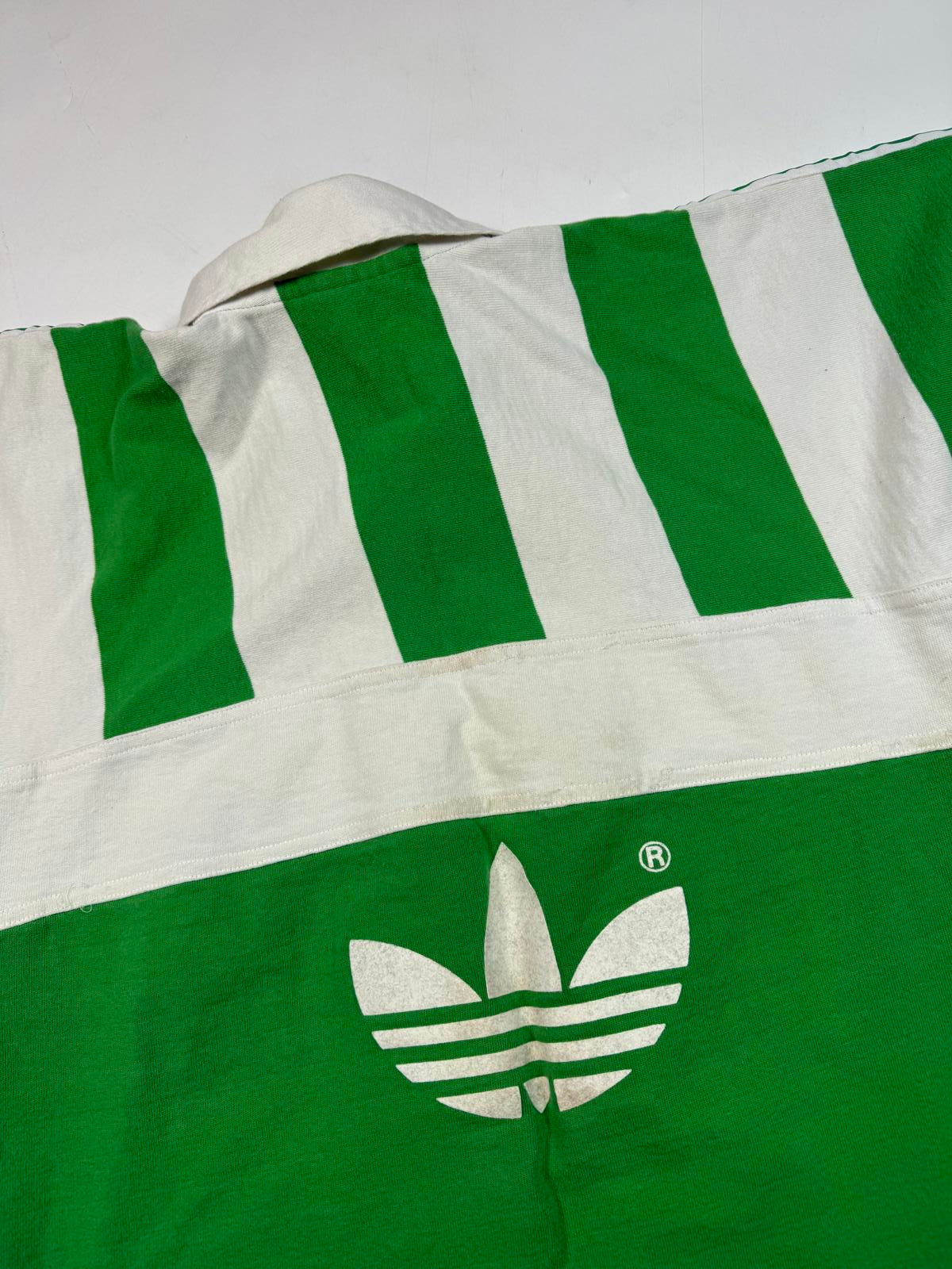 Vintage 90s adidas originals striped rugby polo shirt (L)