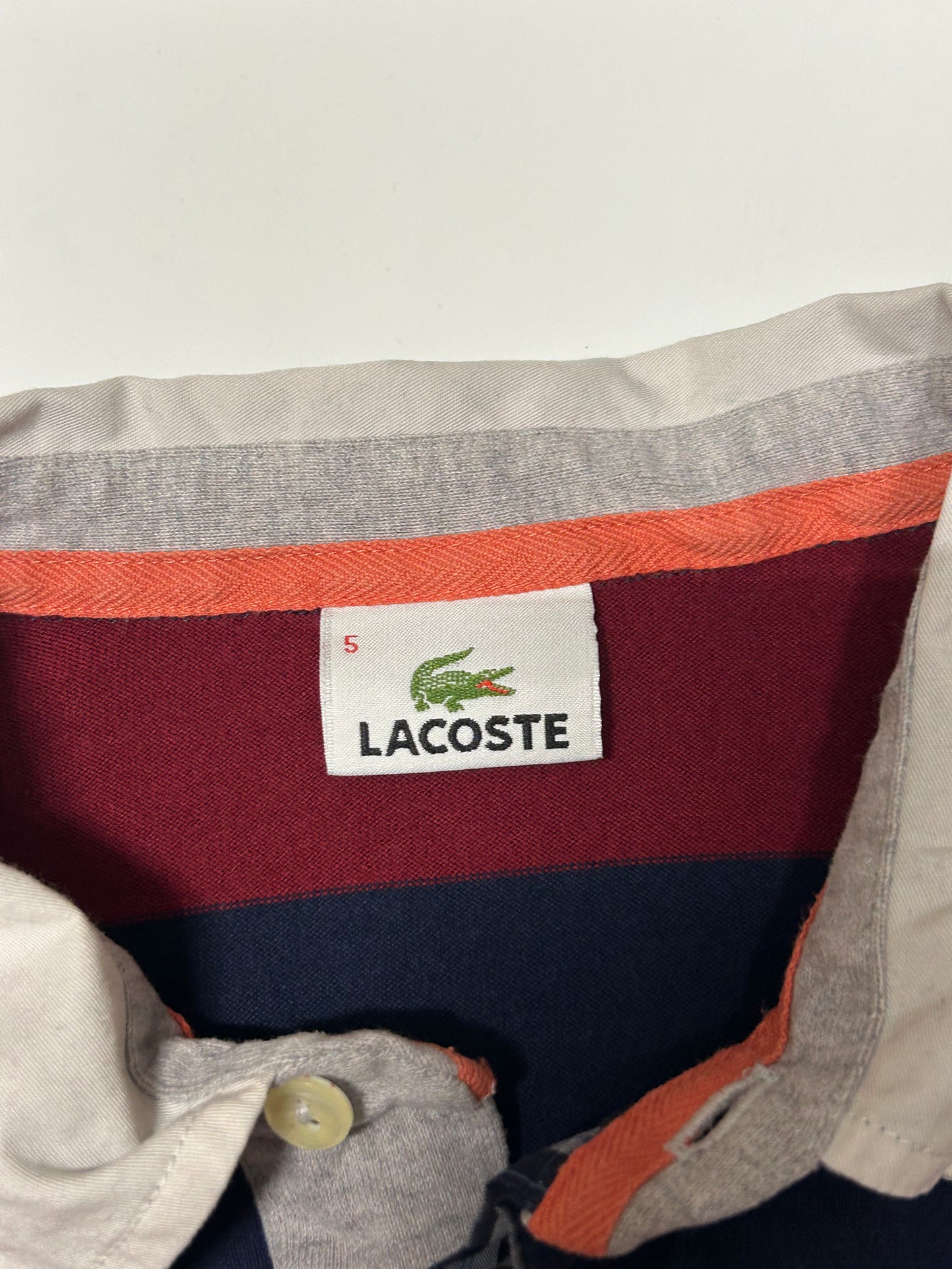 Lacoste striped rugby polo (L)