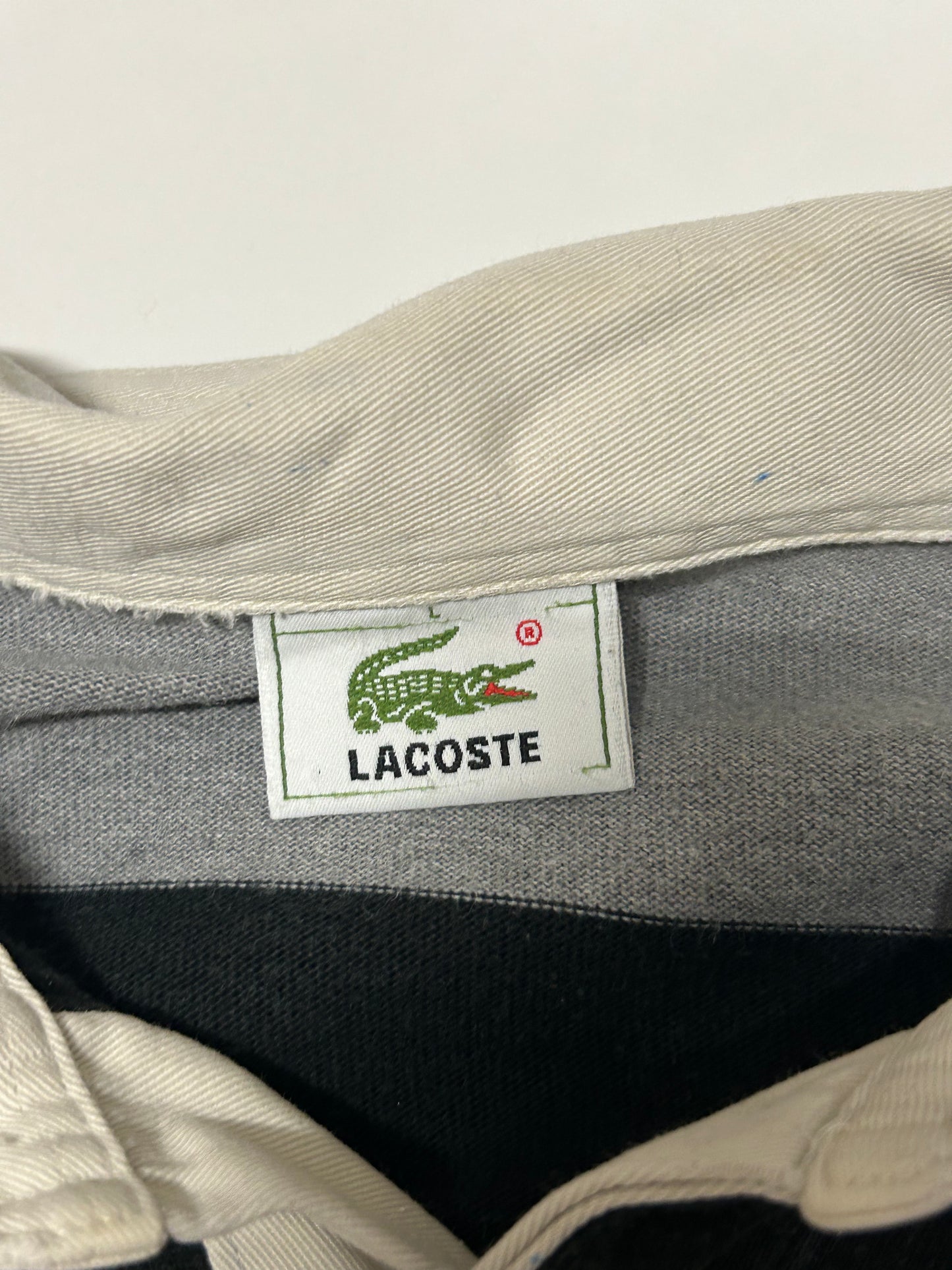 Lacoste striped rugby polo (L)