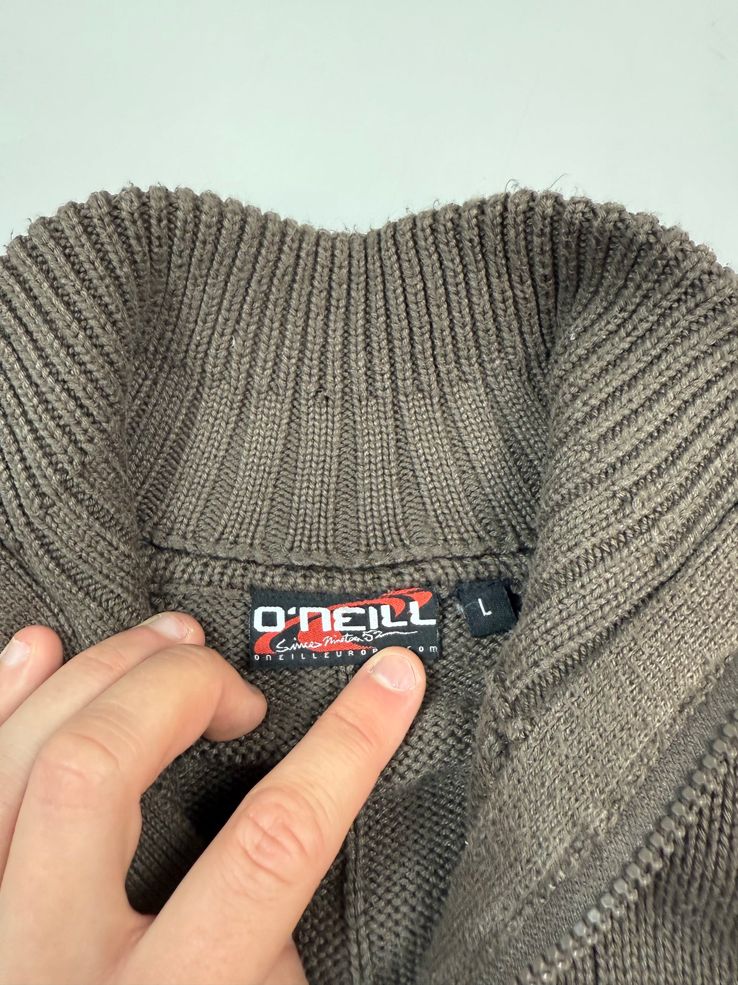 Vintage O'neill full zip knit sweater (L)