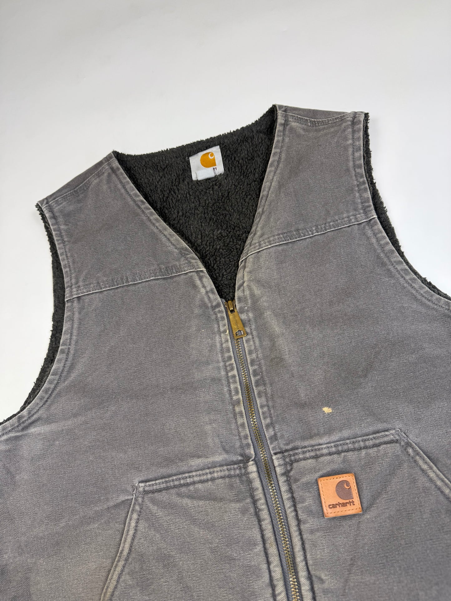 Carhartt duck canvas fleece lined vest (M)