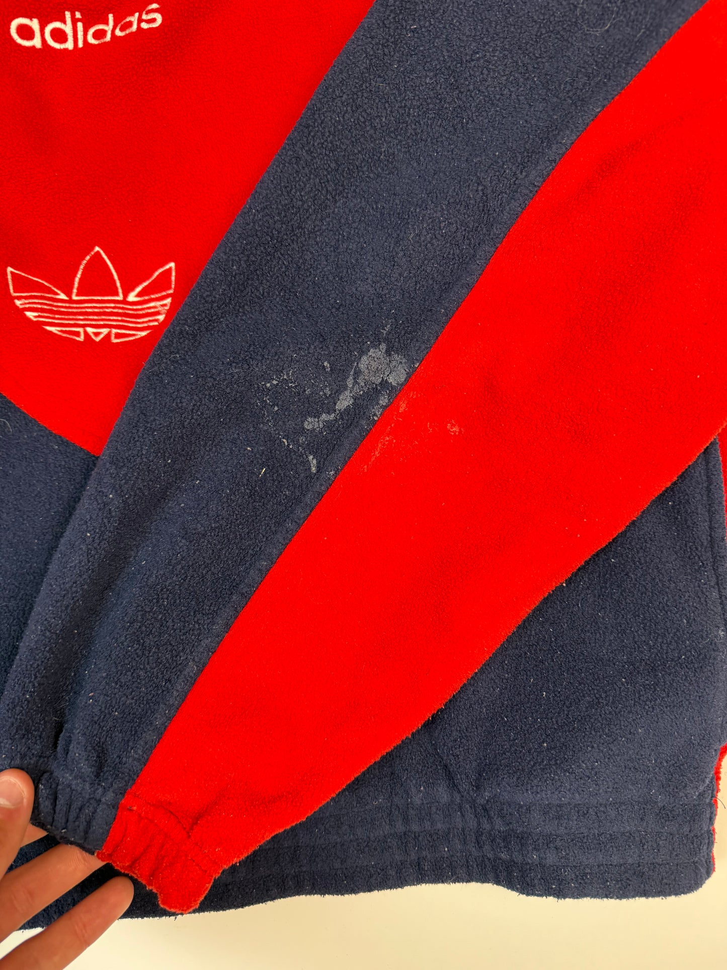 Vintage 90s Adidas originals colour block quarter zip fleece (M)