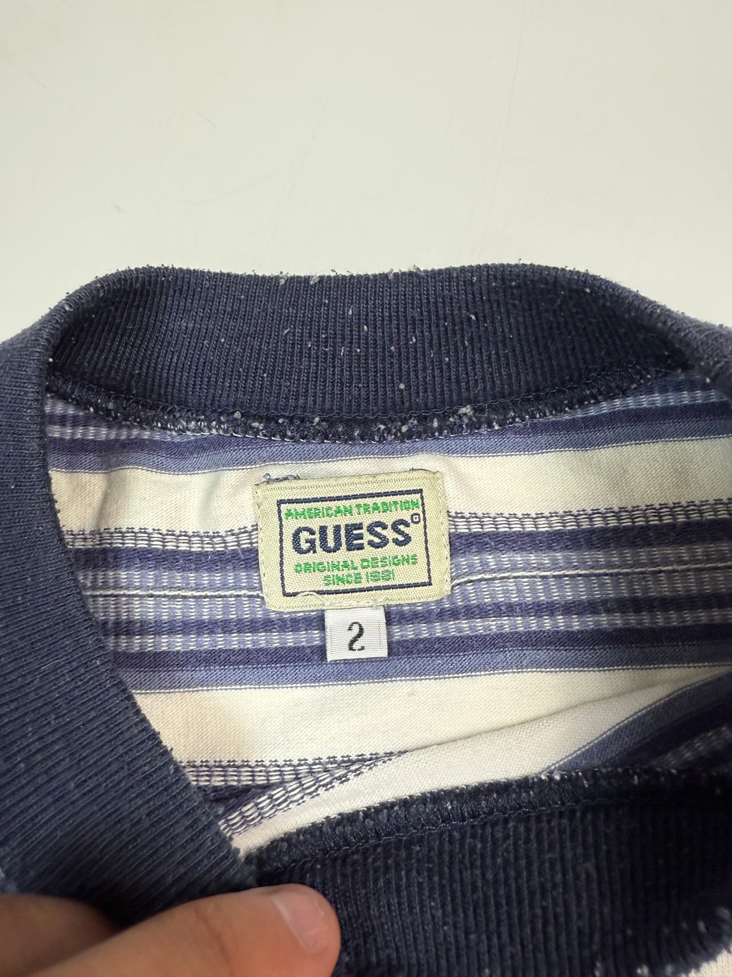Vintage 90s Guess Jeans striped tee (M)