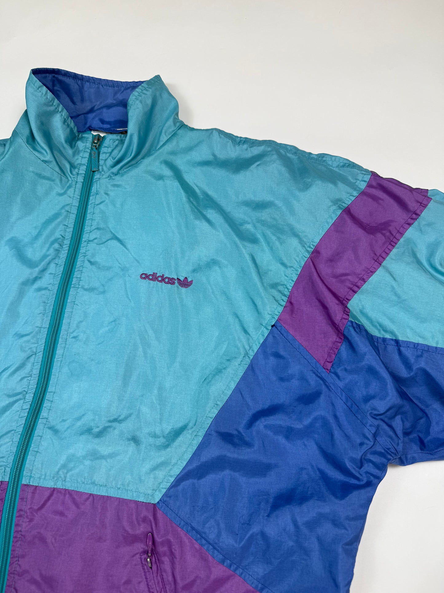 Vintage 90s Adidas originals colour block shell track jacket (XL)