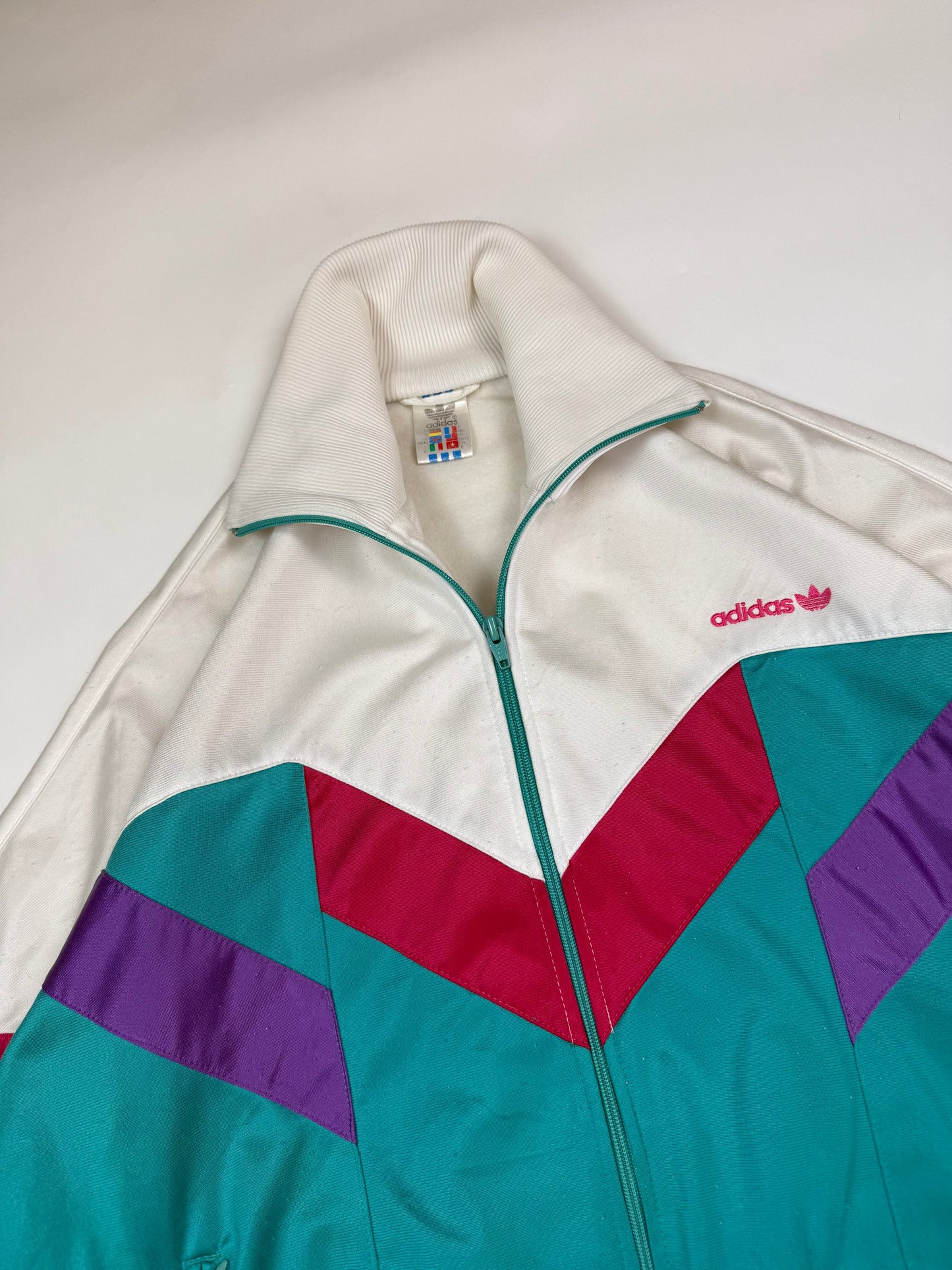 Vintage 80s Adidas originals colour block track top (M)