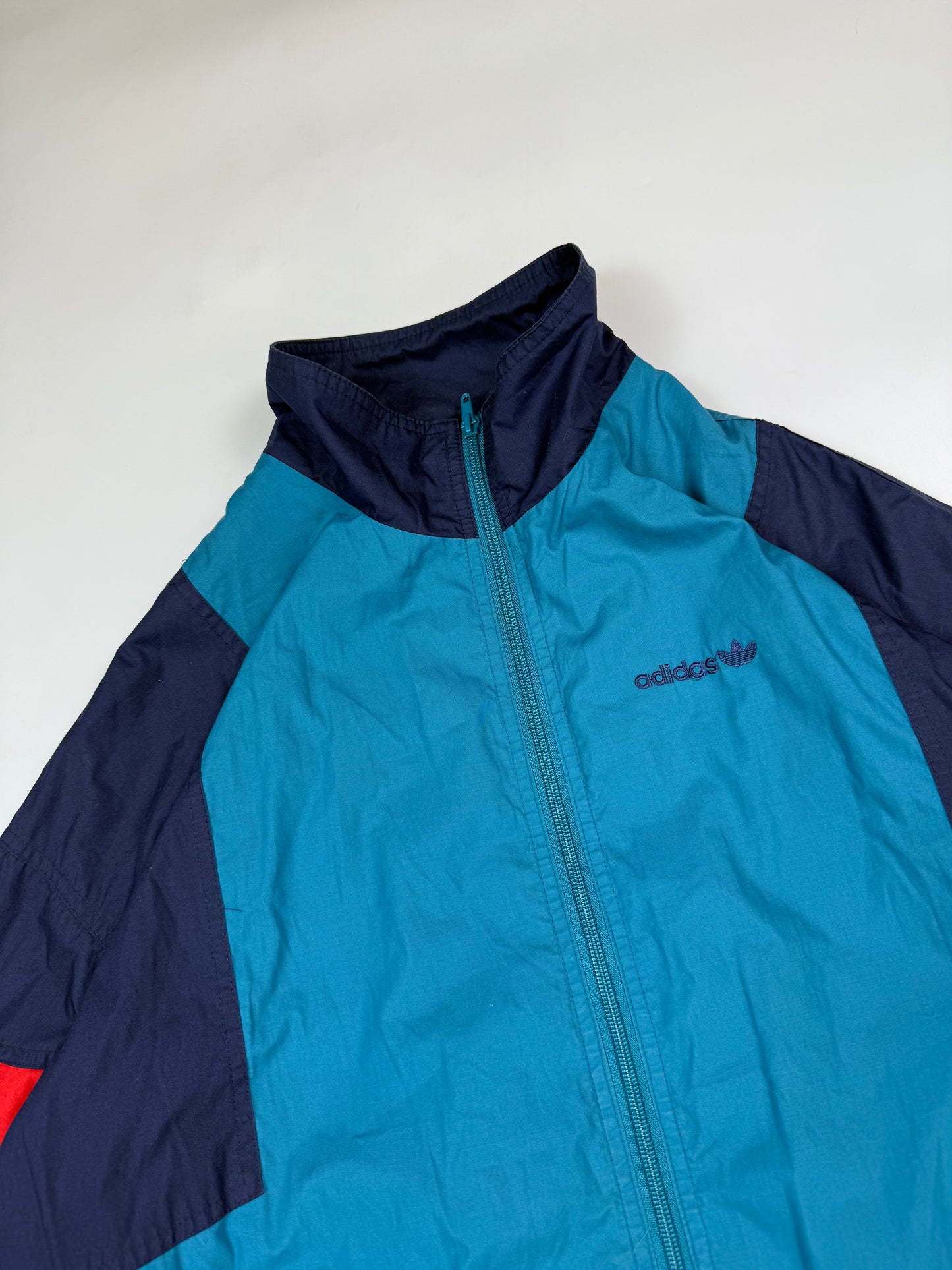 Vintage 90s Adidas originals colour block track jacket (L)