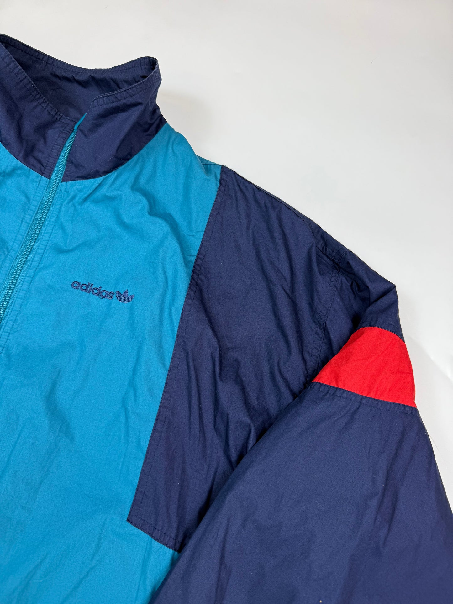 Vintage 90s Adidas originals colour block track jacket (L)