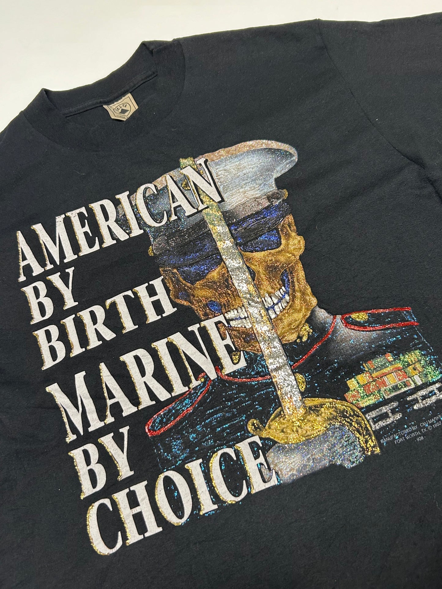 Vintage 90s American by birth marine by choice tee (L)