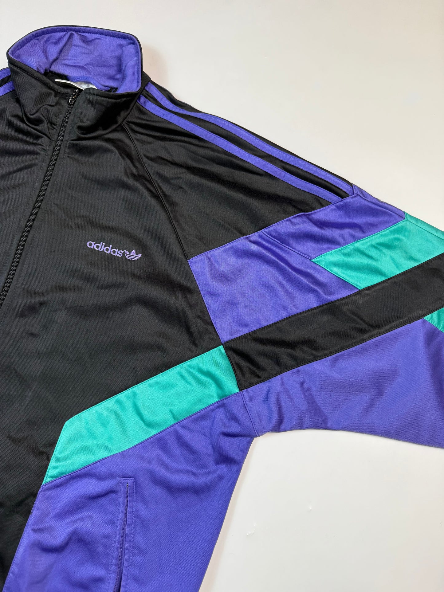 Vintage 90s Adidas originals colour block track top (M)