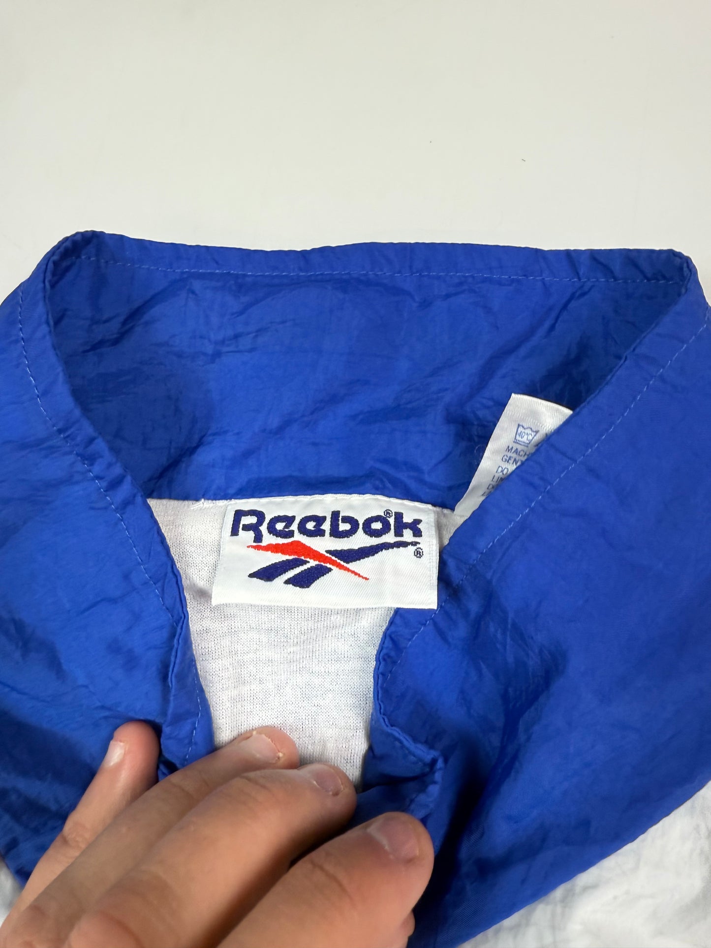 Vintage 90s Reebok abstract colour block shell track jacket (XL)