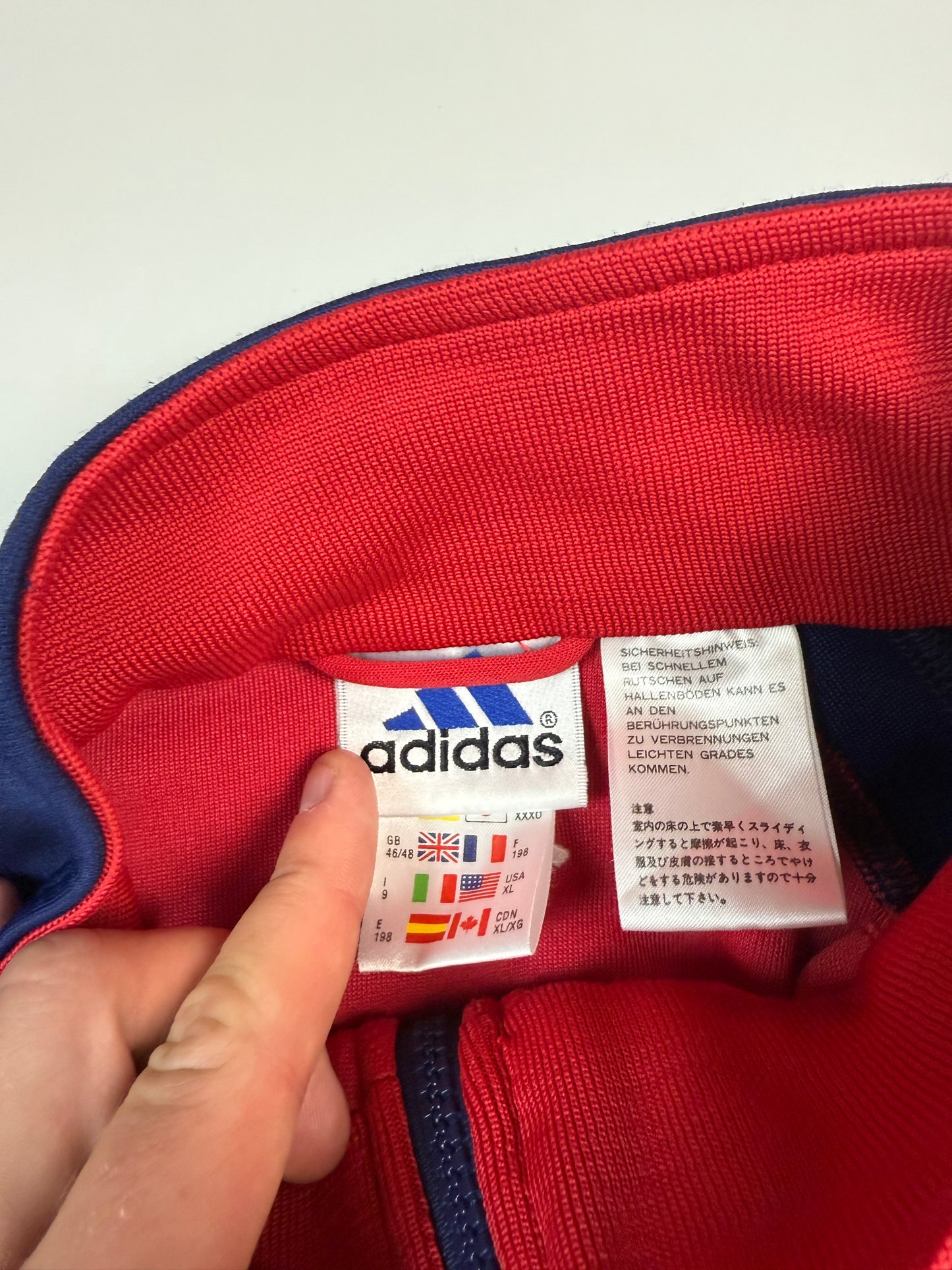 Vintage 90s adidas colour block track top (XL)