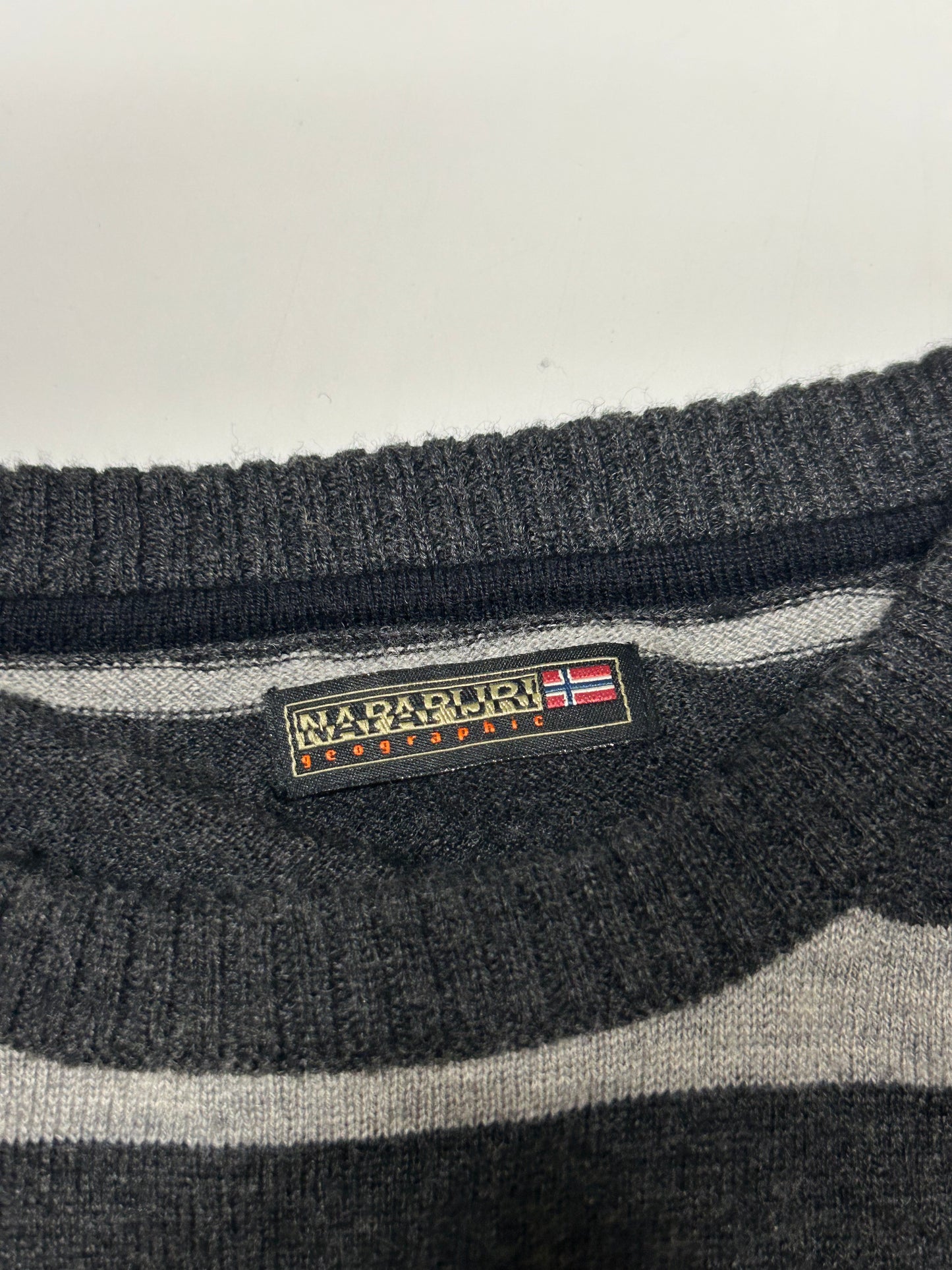 Vintage Napapijri striped wool knit sweater (M)