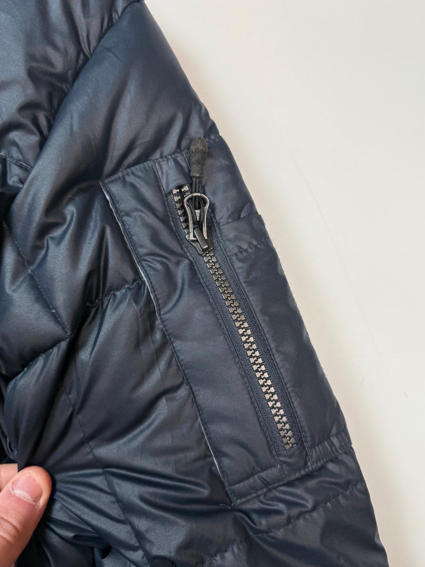 Vintage Nike athletic dept hooded puffer jacket (M)