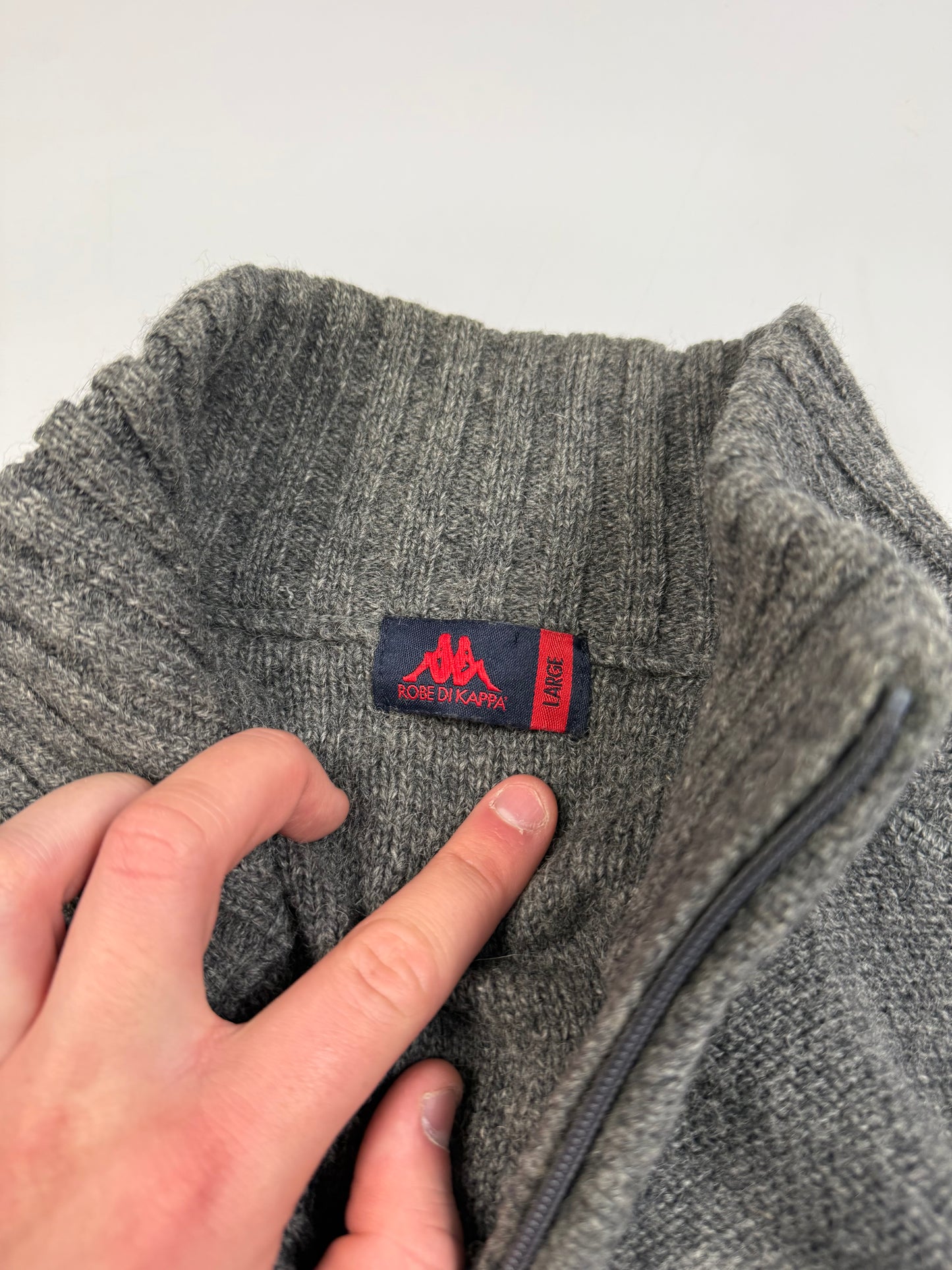 Vintage Kappa quarter zip wool knit sweater (L)