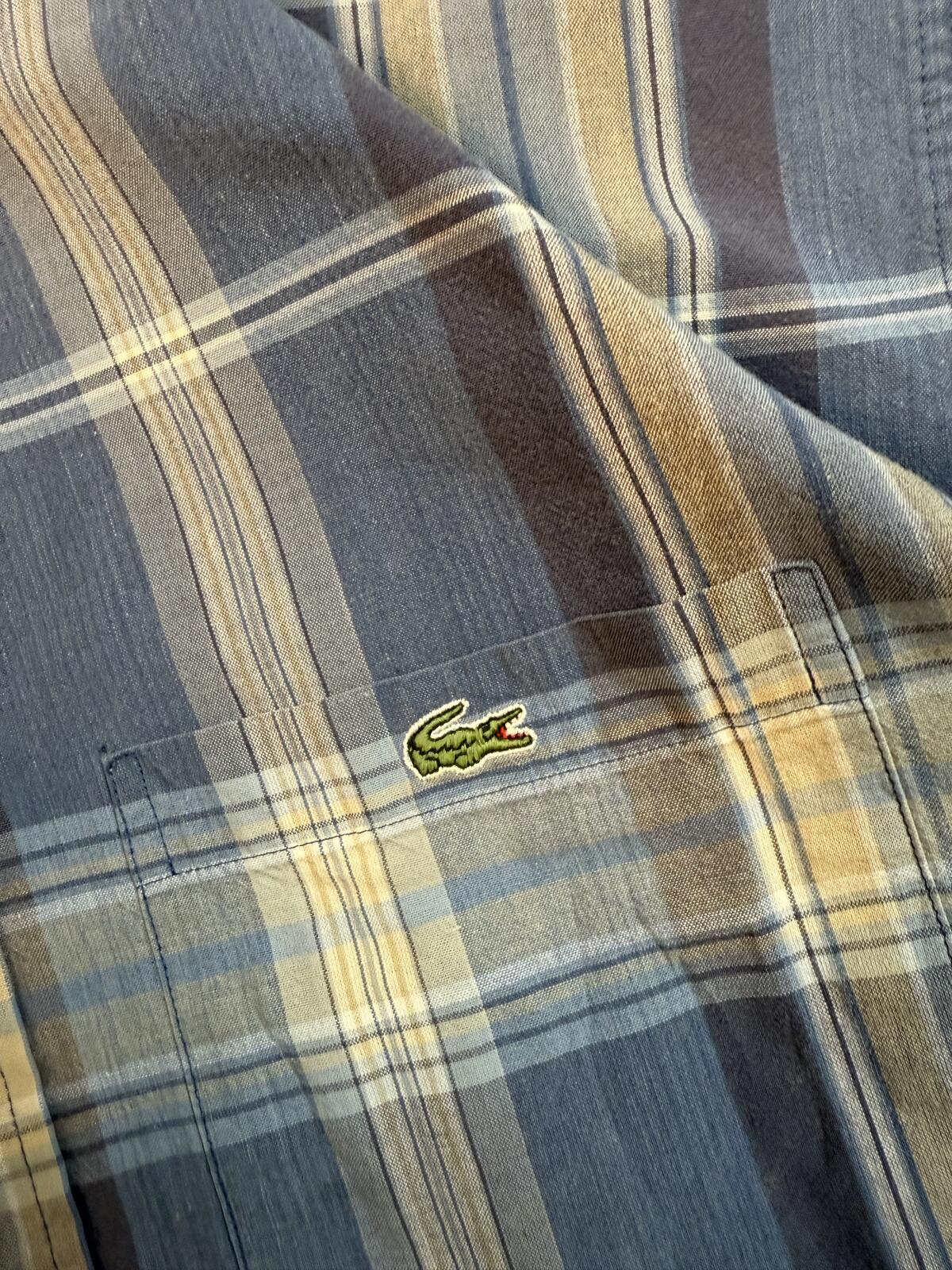 Vintage Lacoste checkered short sleeve shirt (XL)