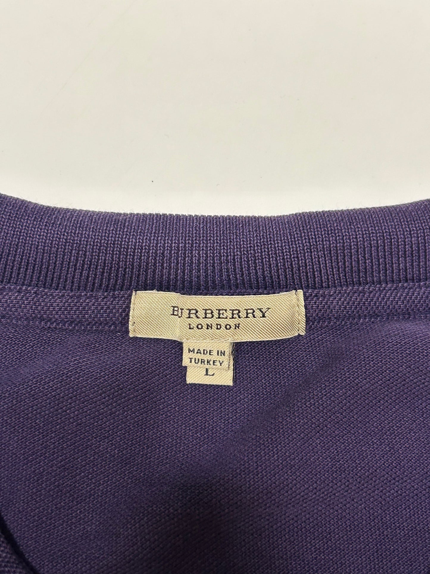 Burberry long sleeve polo shirt (L)