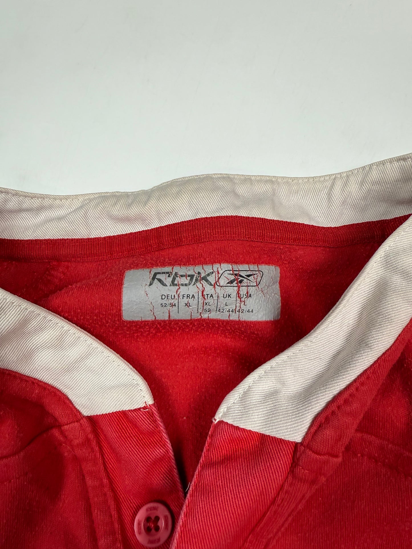 Vintage Wales 2007/08 Reebok home rugby union shirt (L)