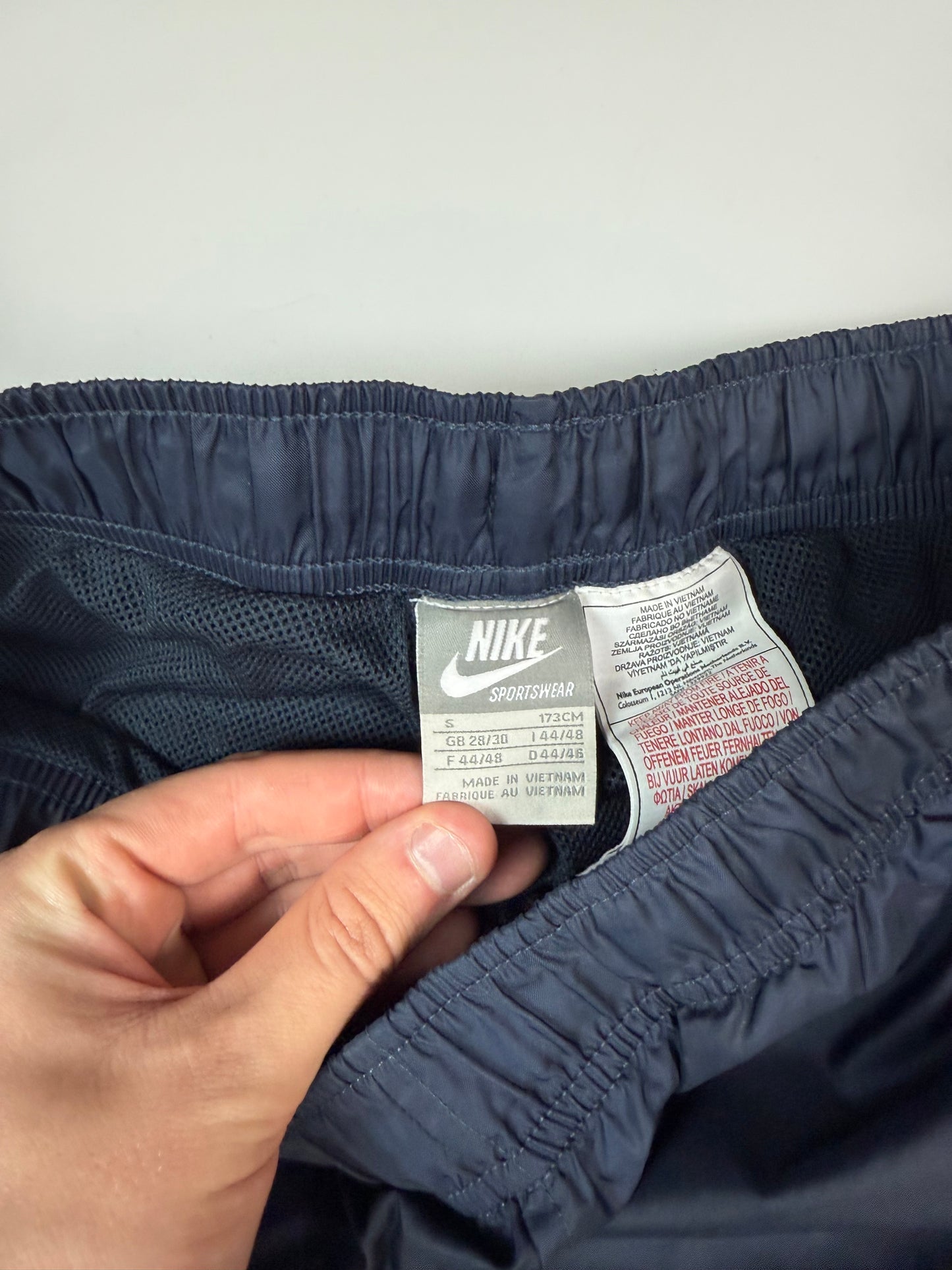 Vintage Nike side stripe baggy track pants (S)